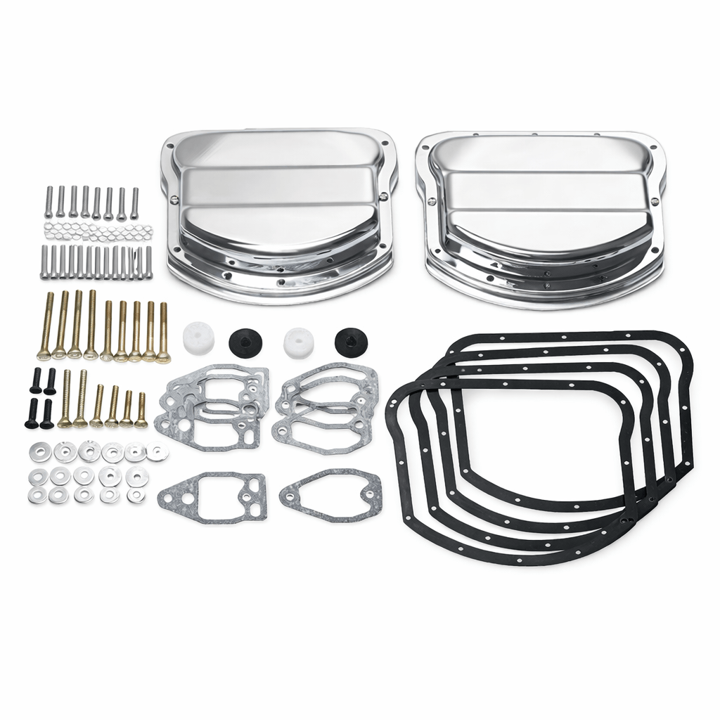 Custom Chrome Panhead-Style Valve Rocker Box Top Covers for Evolution FXR & Dresser (1984–2000) and Sportster (1986+) - Image 2