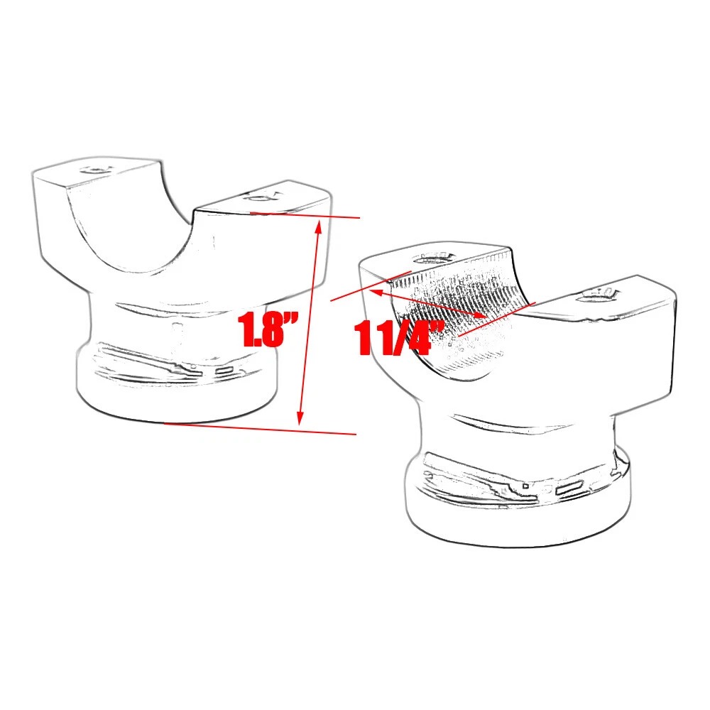 CNC 1.25" Handlebar 1.8" Risers Kit For Harley Breakout FXSB FXBR FXBRS Black - Image 2