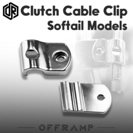 Chrome Clutch Cable Clip For Harley Softail Models W/ Cable Operated Clutch