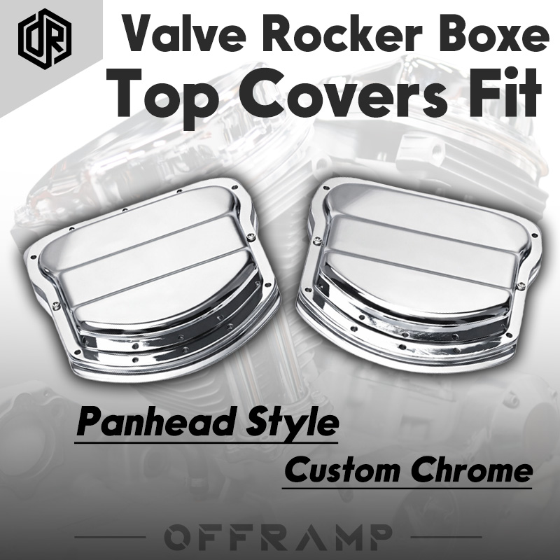 Custom Chrome Panhead-Style Valve Rocker Box Top Covers for Evolution FXR & Dresser (1984–2000) and Sportster (1986+)