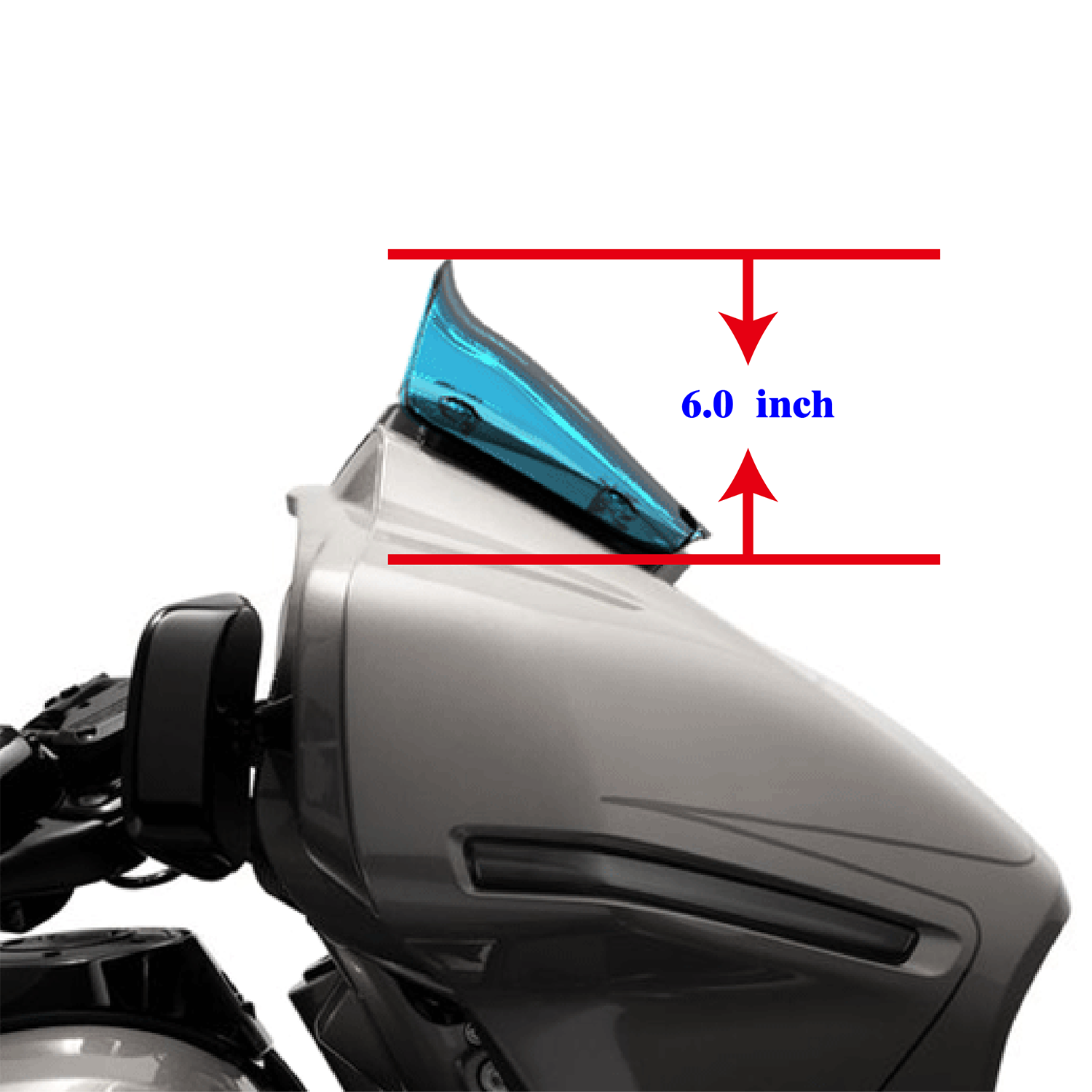 Lake Blue 8.0" Outer Fairing Windshield for Harley 2023-2024 Touring Street Glide FLHX - Image 2
