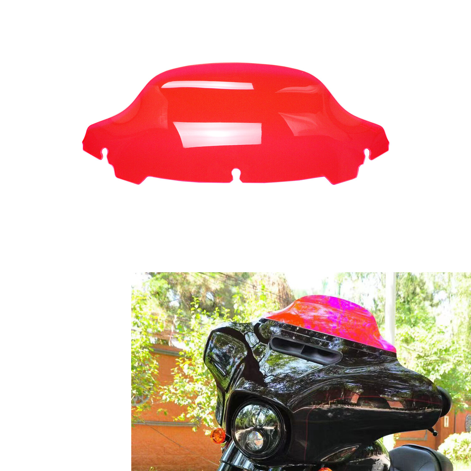 Pink Red 7.0" Outer Headlight Fairing Windshield for Harley 2014-2023 Street Glide - Image 4