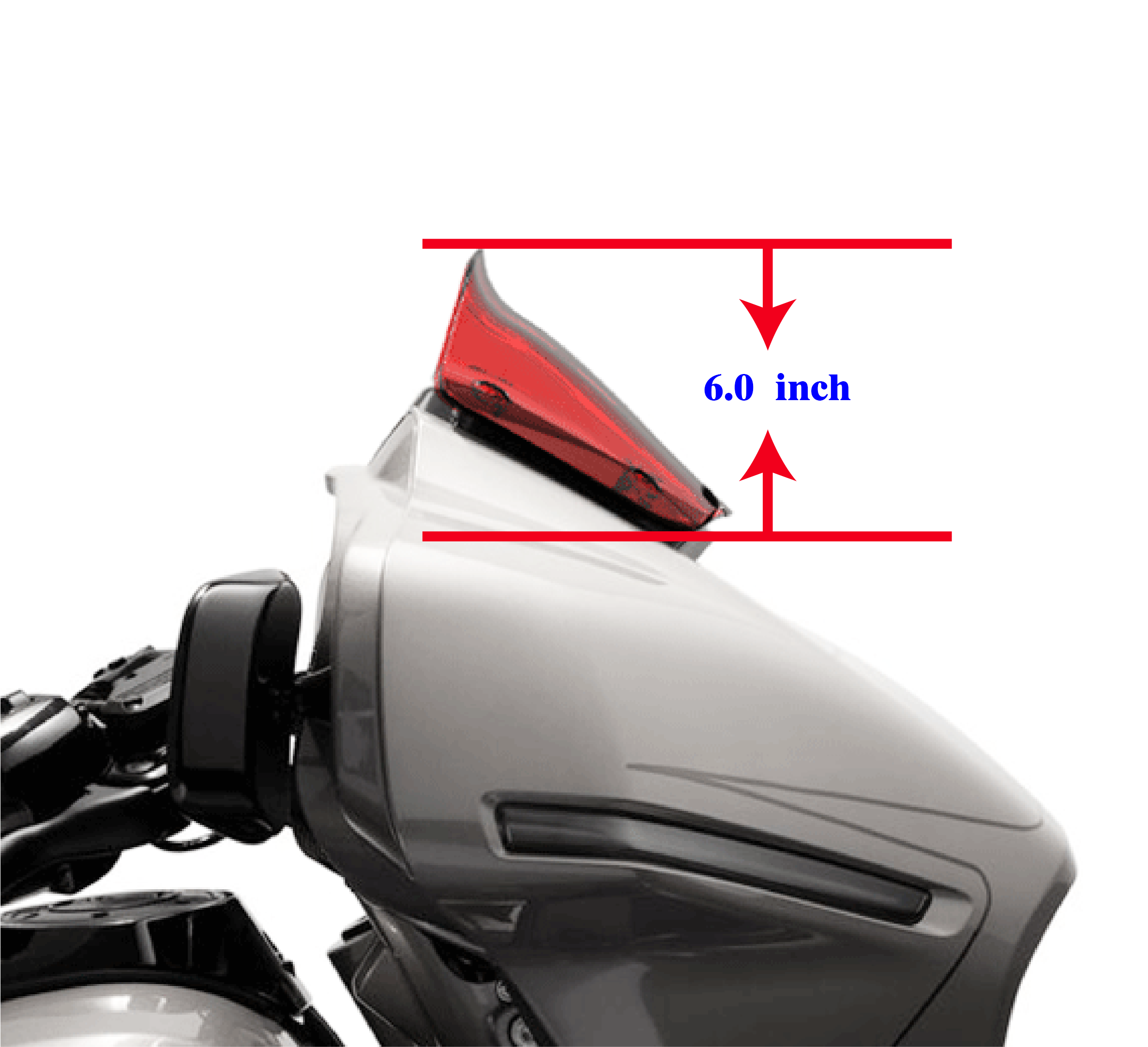 Red 8.0" Outer Fairing Windshield for Harley 2023-2024 Touring Street Glide FLHX - Image 2
