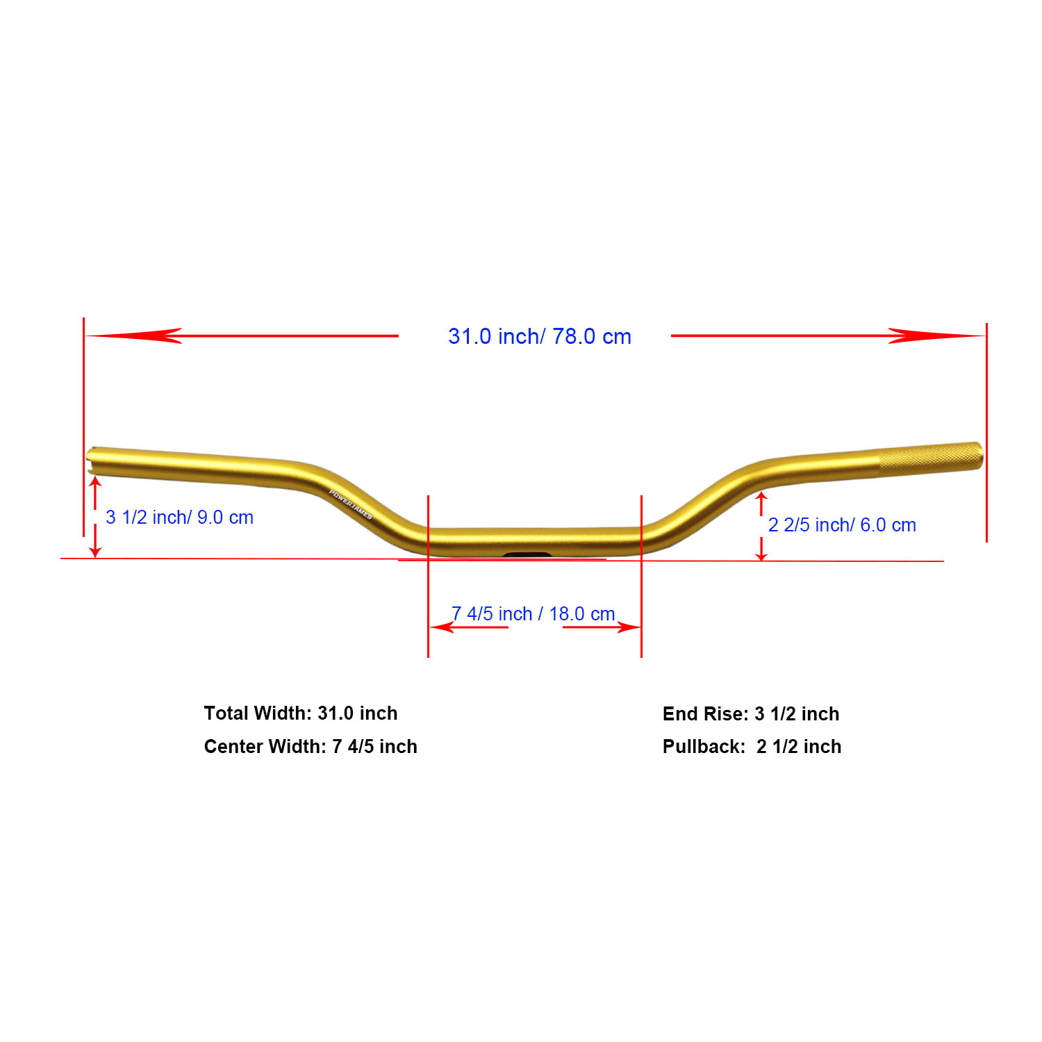 Gold Aluminum 1.0" Straight Handlebar for Harley Super Glide Low Rider ST Street Bob FLHR