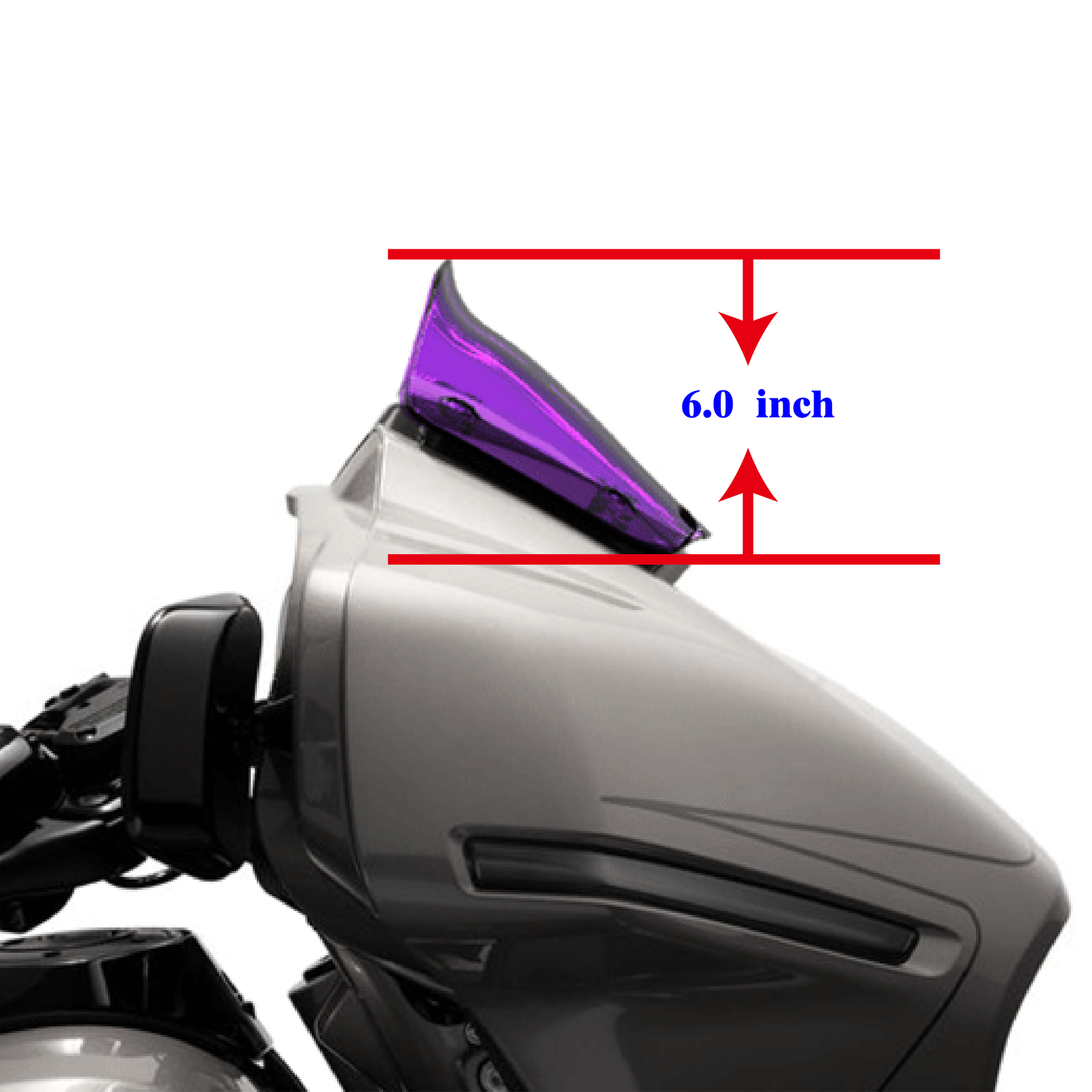 Purple 8.0" Outer Fairing Windshield for Harley 2023-2024 Touring Street Glide FLHX - Image 2