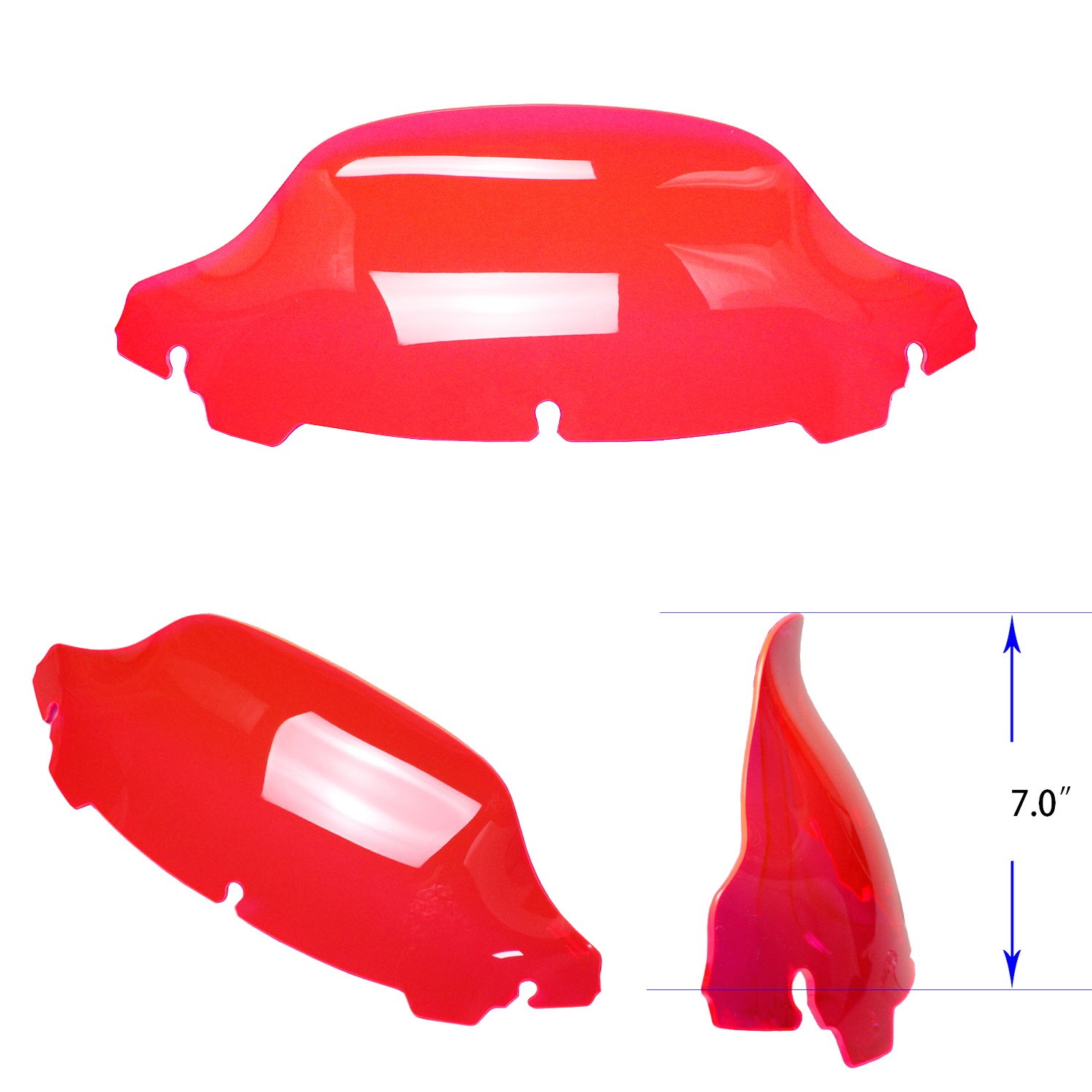 Pink Red 7.0" Outer Headlight Fairing Windshield for Harley 2014-2023 Street Glide