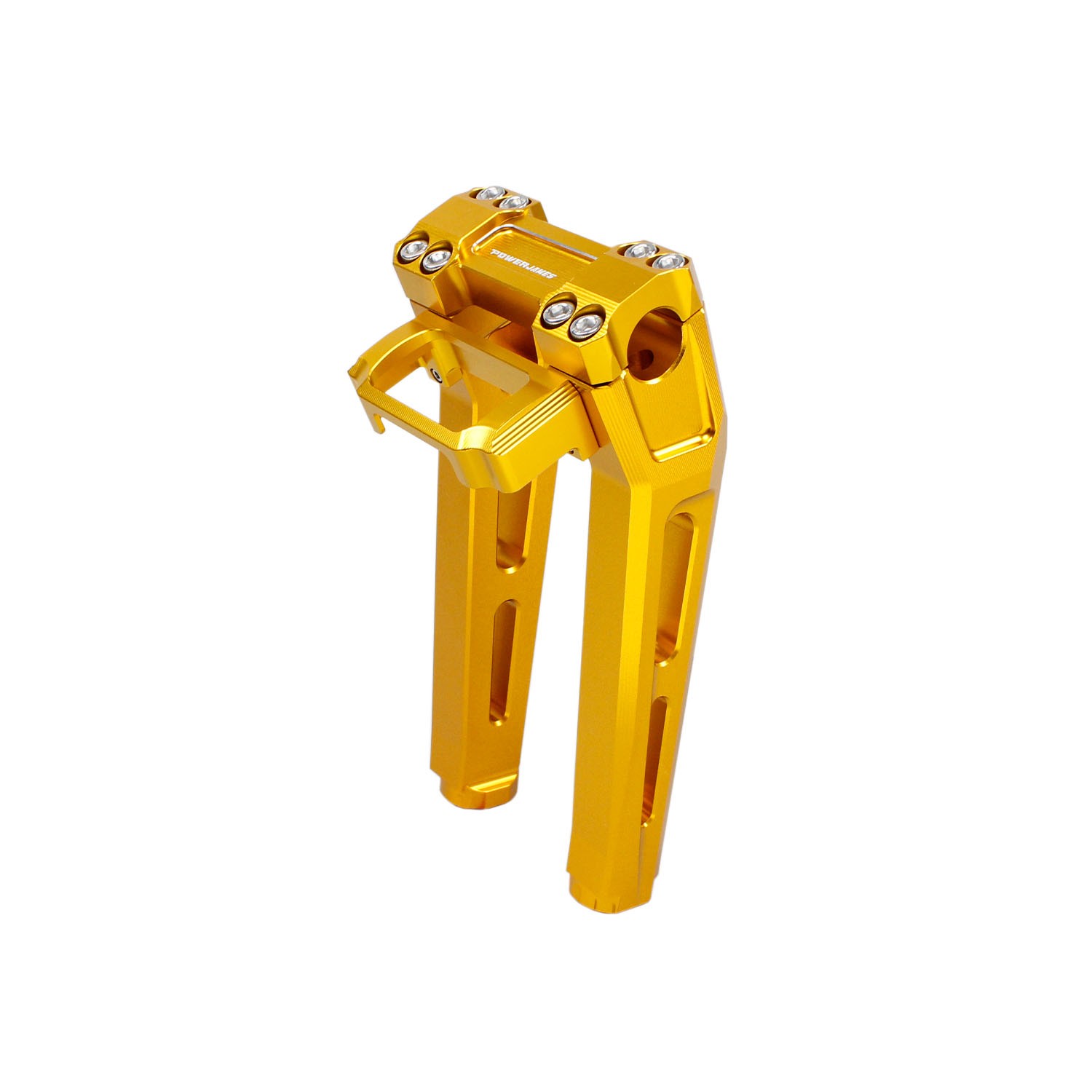 Gold 10" Tall Pullback Handlebar Risers Kit for Harley Softail Dyna Road King