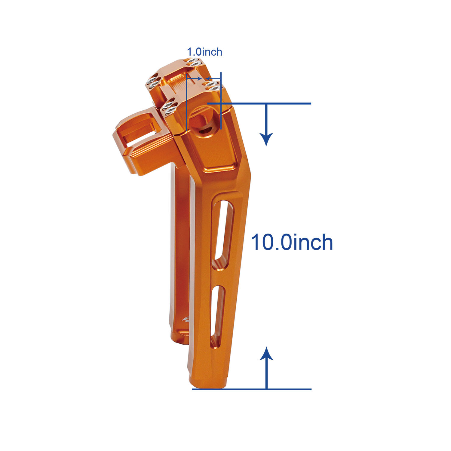 Orange 10" Tall Pullback Handlebar Risers Kit for Harley Softail Dyna Road King - Image 2