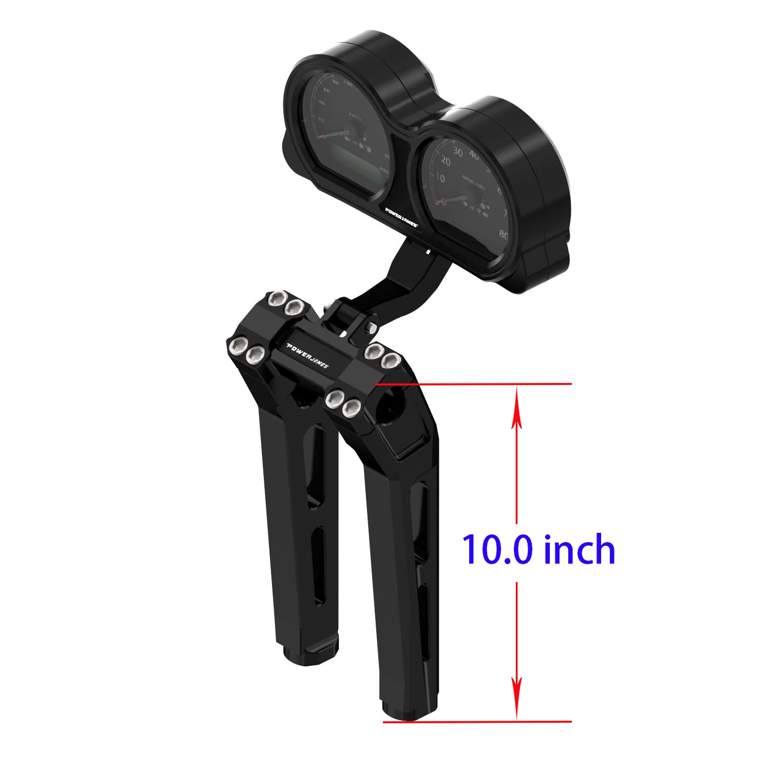 Black 10" Risers Kit w/ Gauge Bracket for Harley Road Glide Custom Special Ultra - Image 2