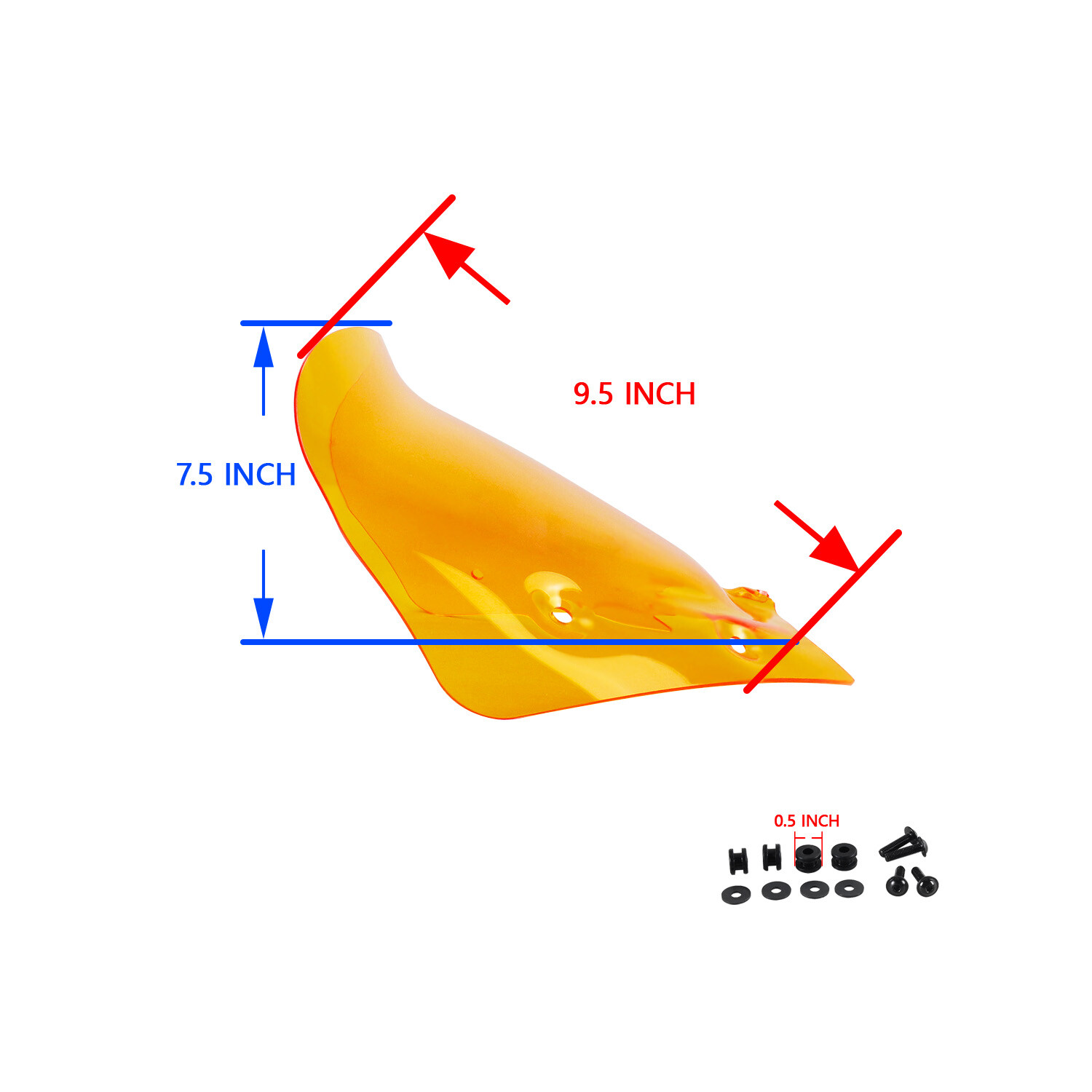 Orange 9.5“ Outer Fairing Windshield for Harley 2023-2024 Road Glide FLTRX FLTRXSE - Image 2