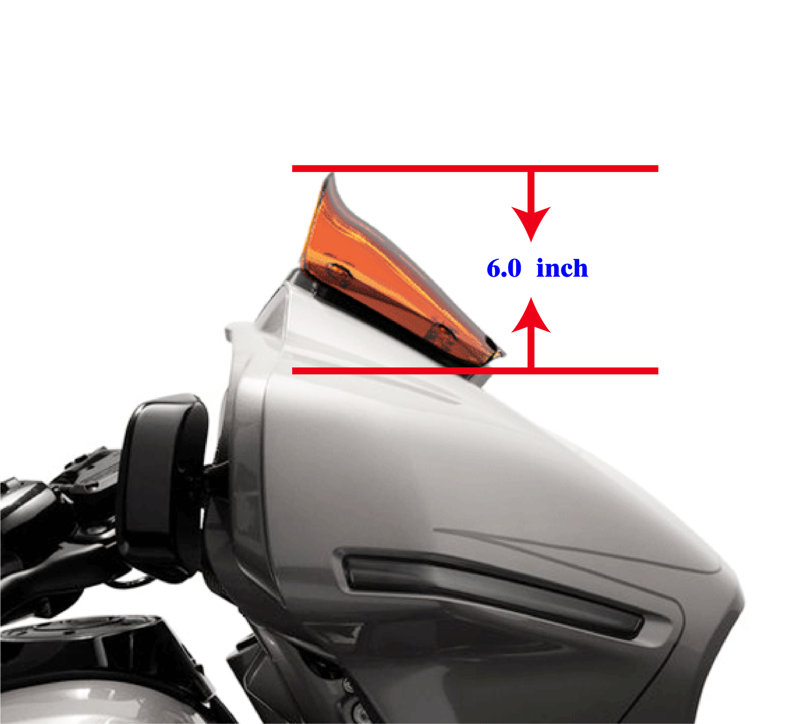 Orange 8.0" Outer Fairing Windshield for Harley 2023-2024 Touring Street Glide FLHX - Image 2