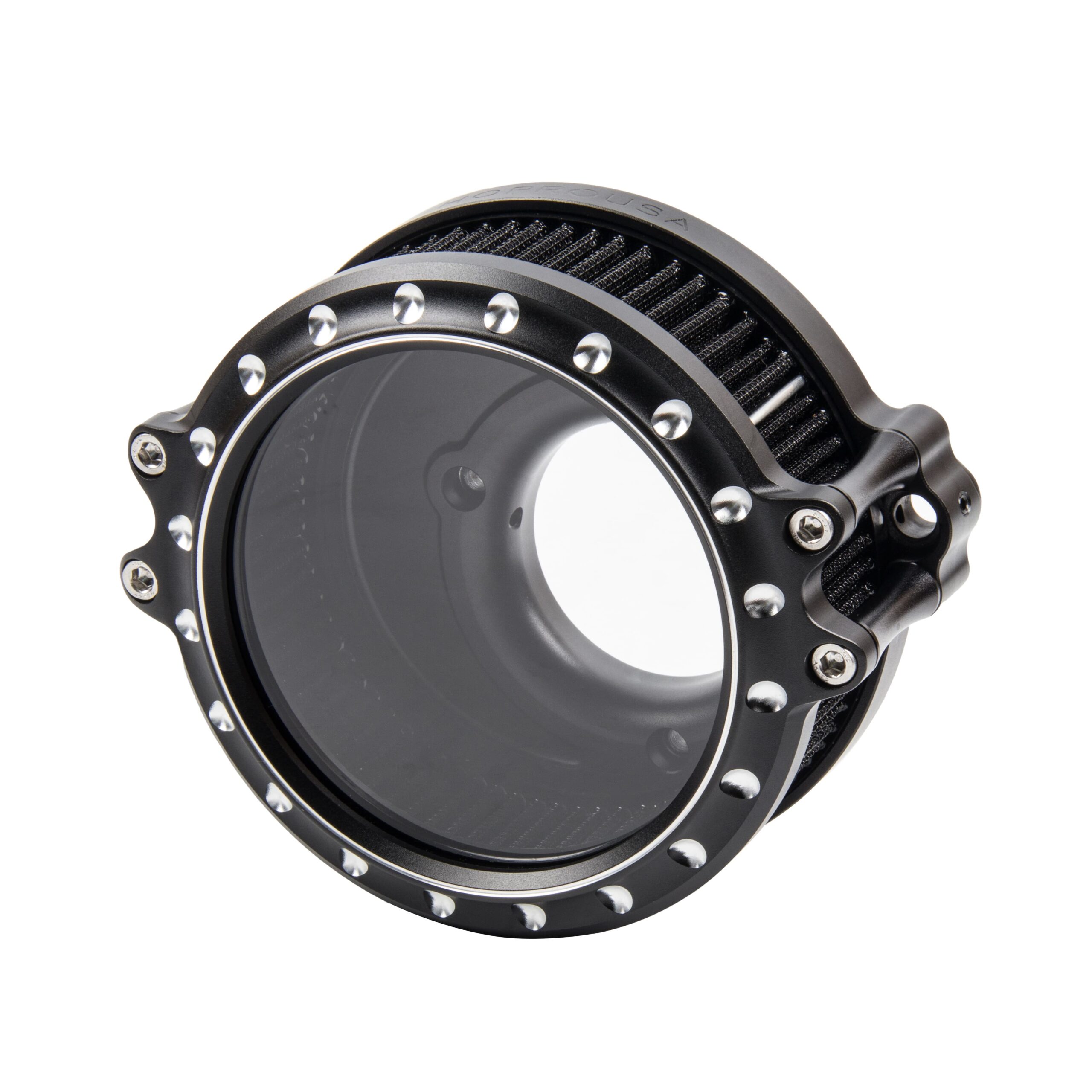 TRANSPARENT CIRCULAR AIR CLEANER KITS-CONTRAST CUT,BLACK 2017-2025 M8 MODELS