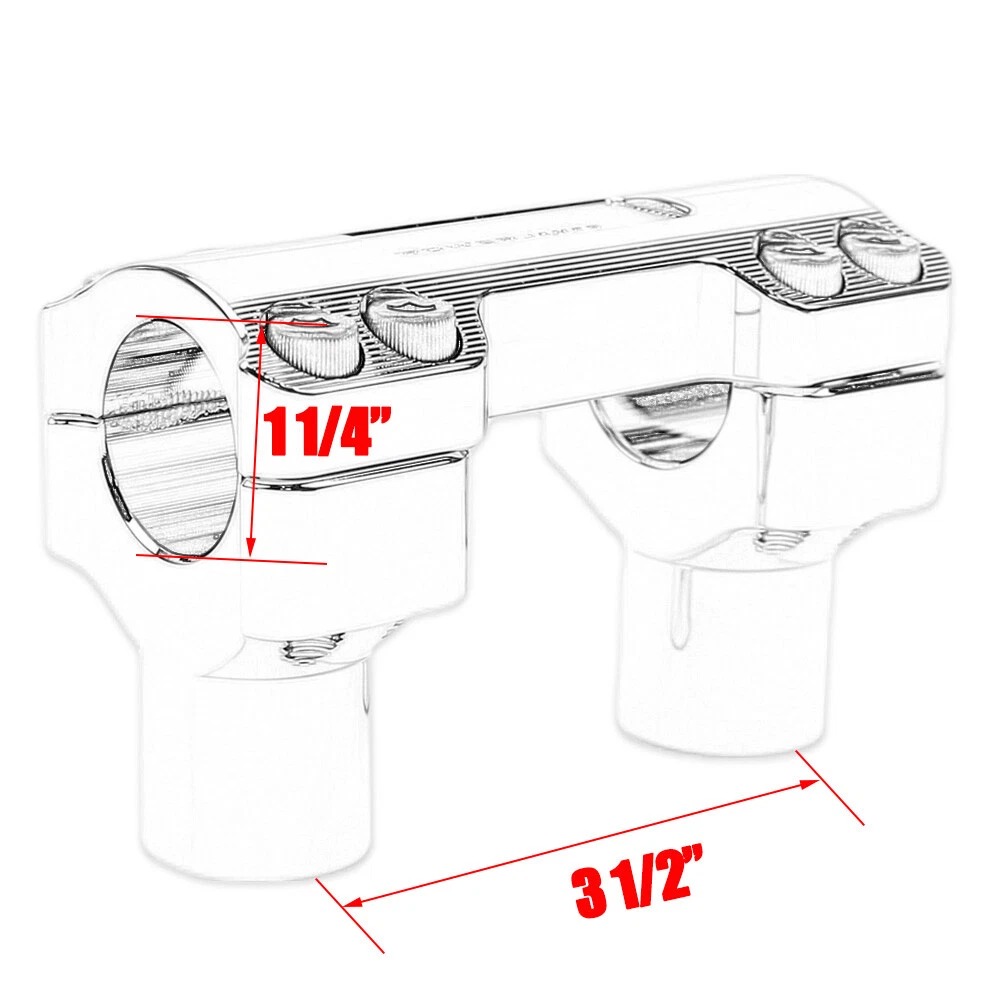 CNC-Cut Chrome Aluminum 1.25" Handlebars Risers Kits for Harley Softail,Dyna, Road King - Image 3