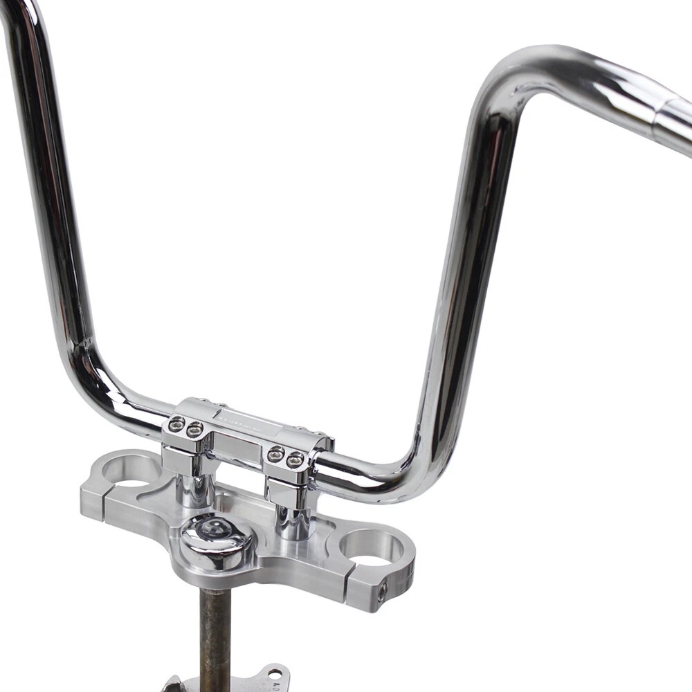 CNC-Cut Chrome Aluminum 1.25" Handlebars Risers Kits for Harley Softail,Dyna, Road King - Image 6