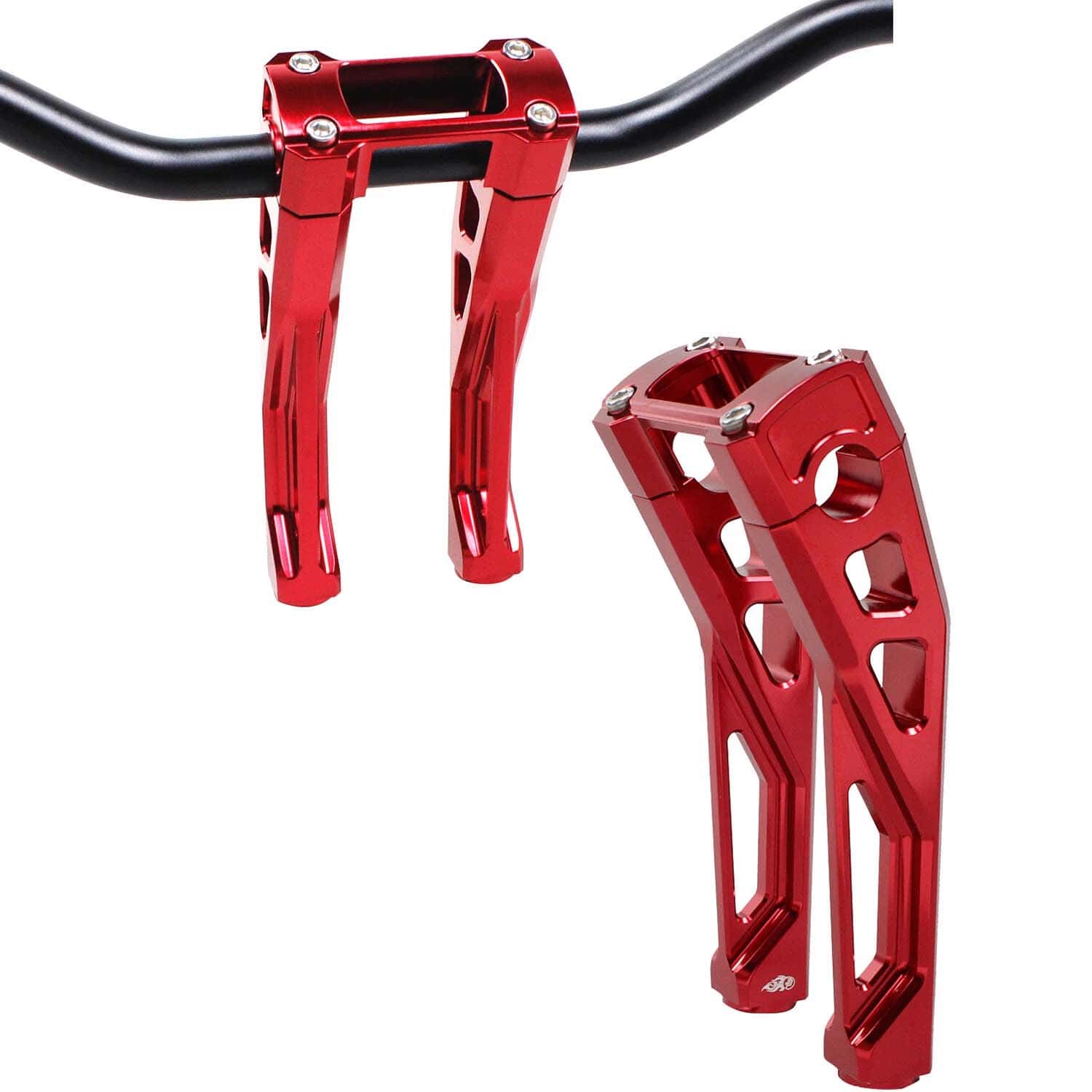 Red 8.5" Pullback 1.0" Handlebar Risers Kit for Low Rider ST FXBBS