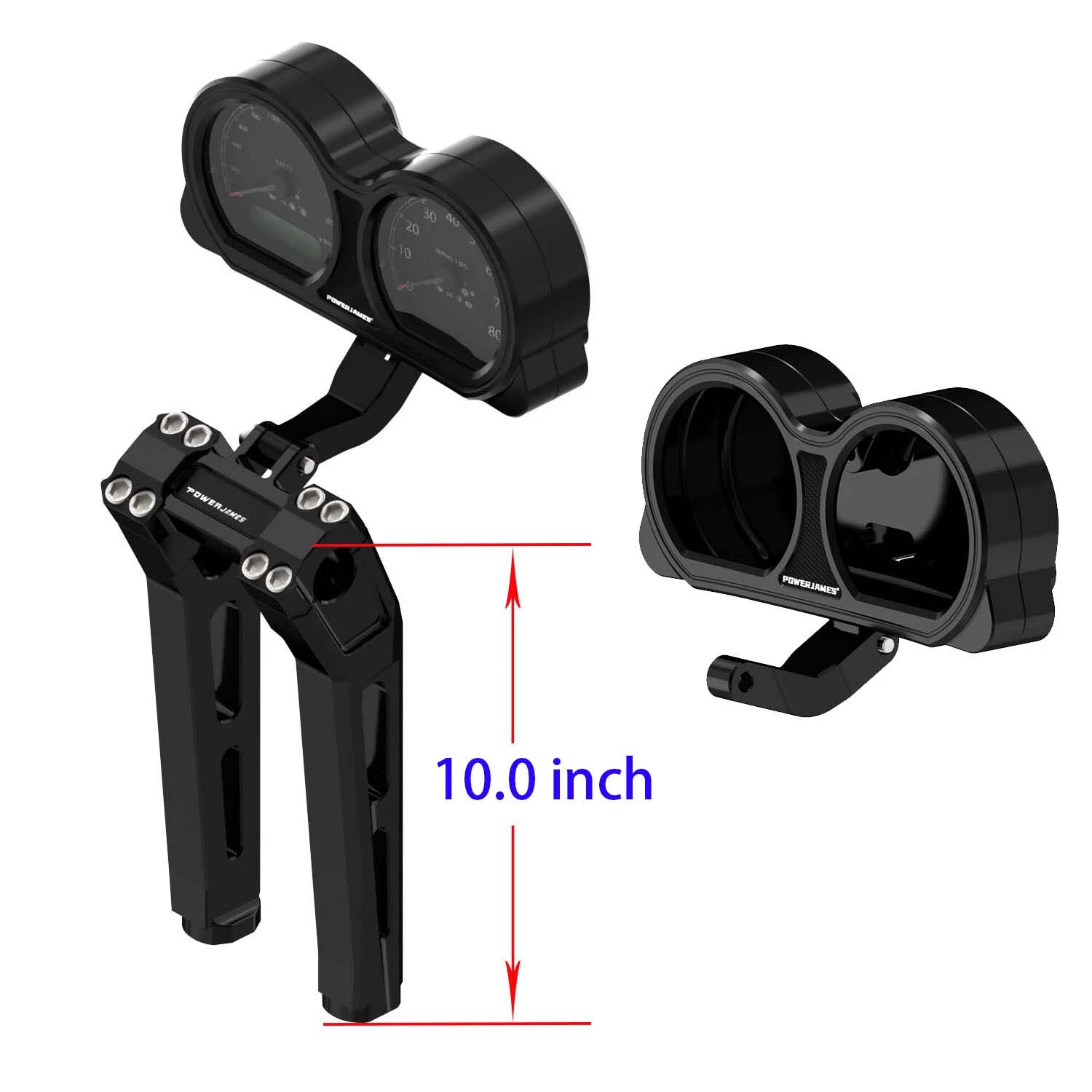 Black 10" Risers Kit w/ Gauge Bracket for Harley Road Glide Custom Special Ultra