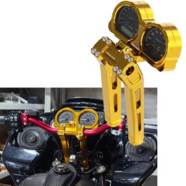 Gold 10″ Risers Kit w/ Gauge Bracket for Harley Road Glide Custom Special Ultra