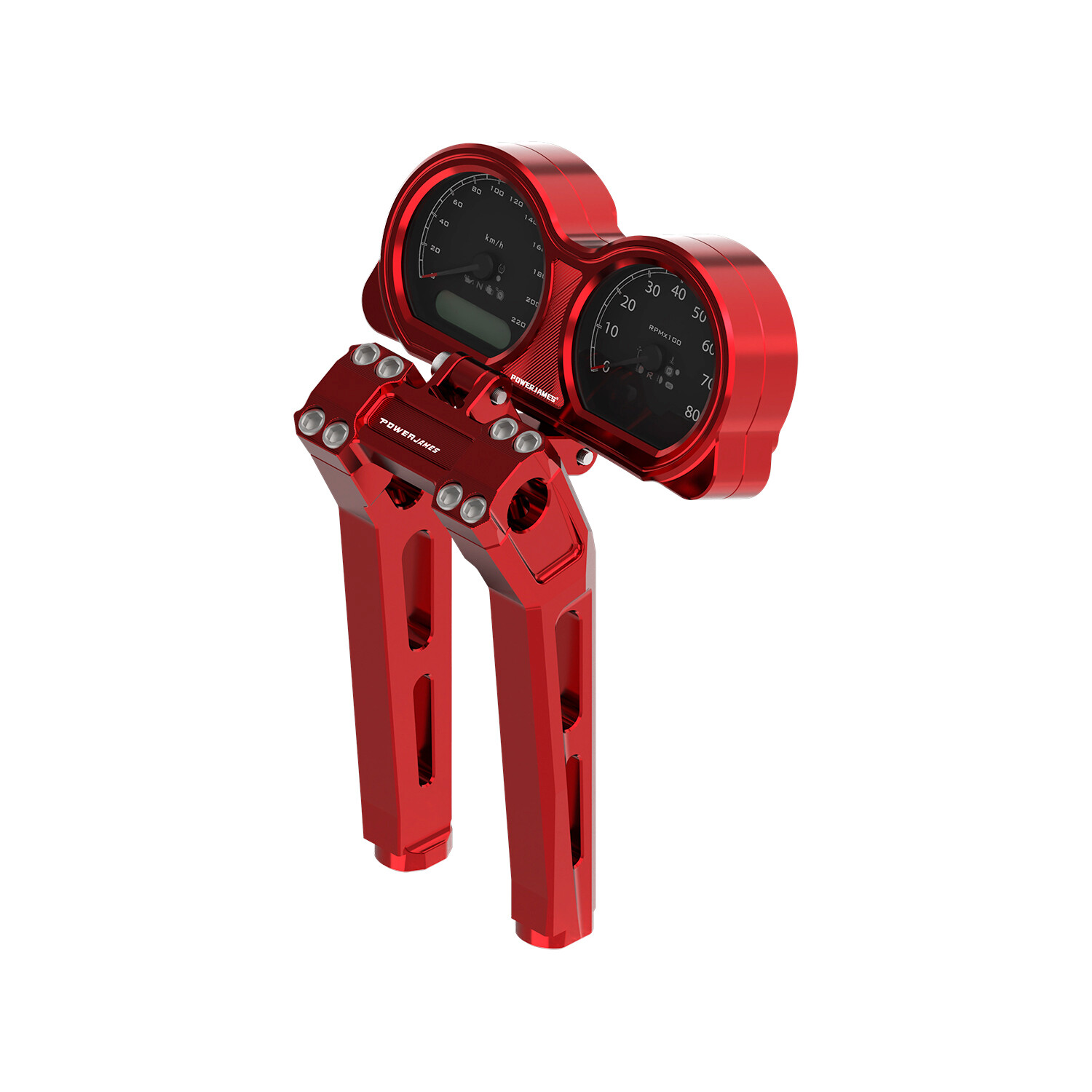 Red 10" Risers Kit w/ Gauge Bracket for Harley Road Glide Custom Special Ultra