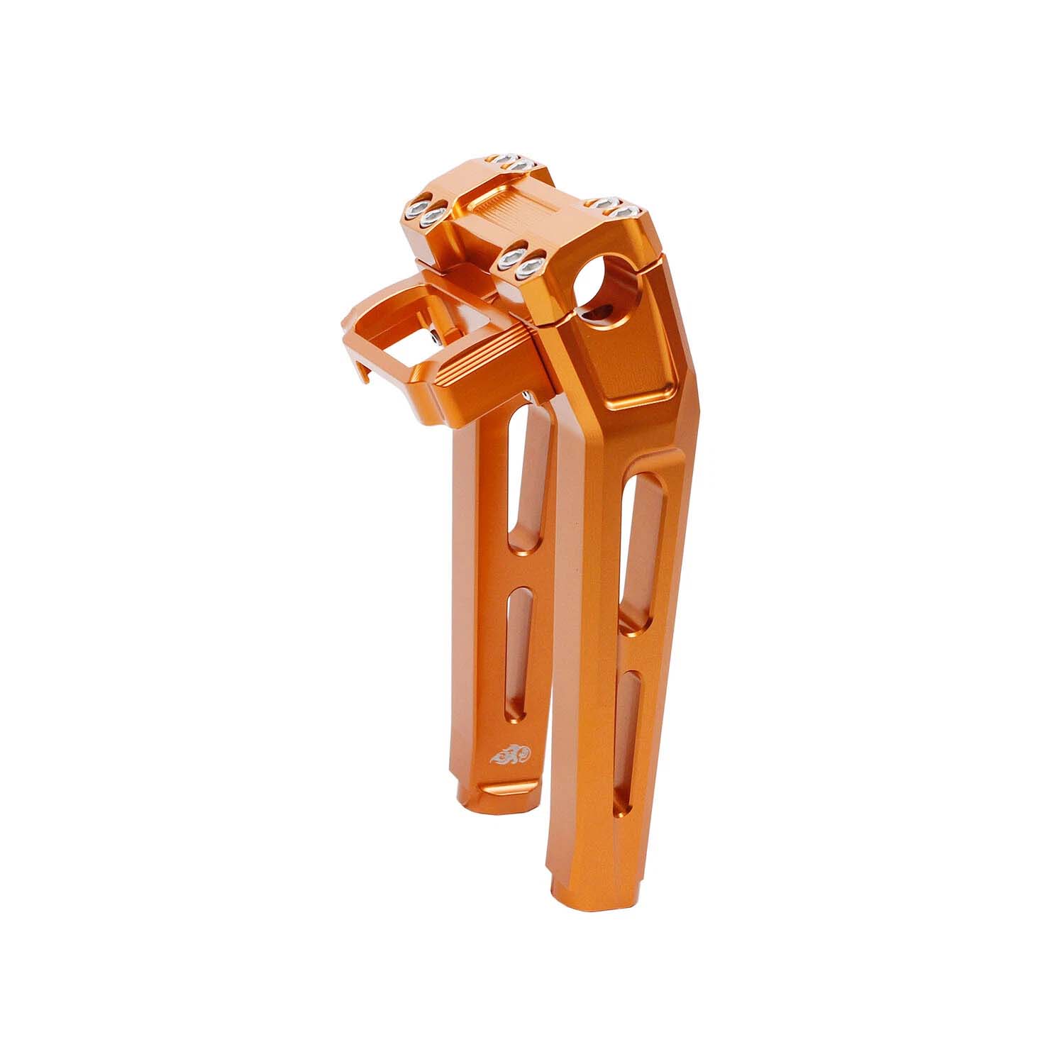 Orange 10" Tall Pullback Handlebar Risers Kit for Harley Softail Dyna Road King - Image 4