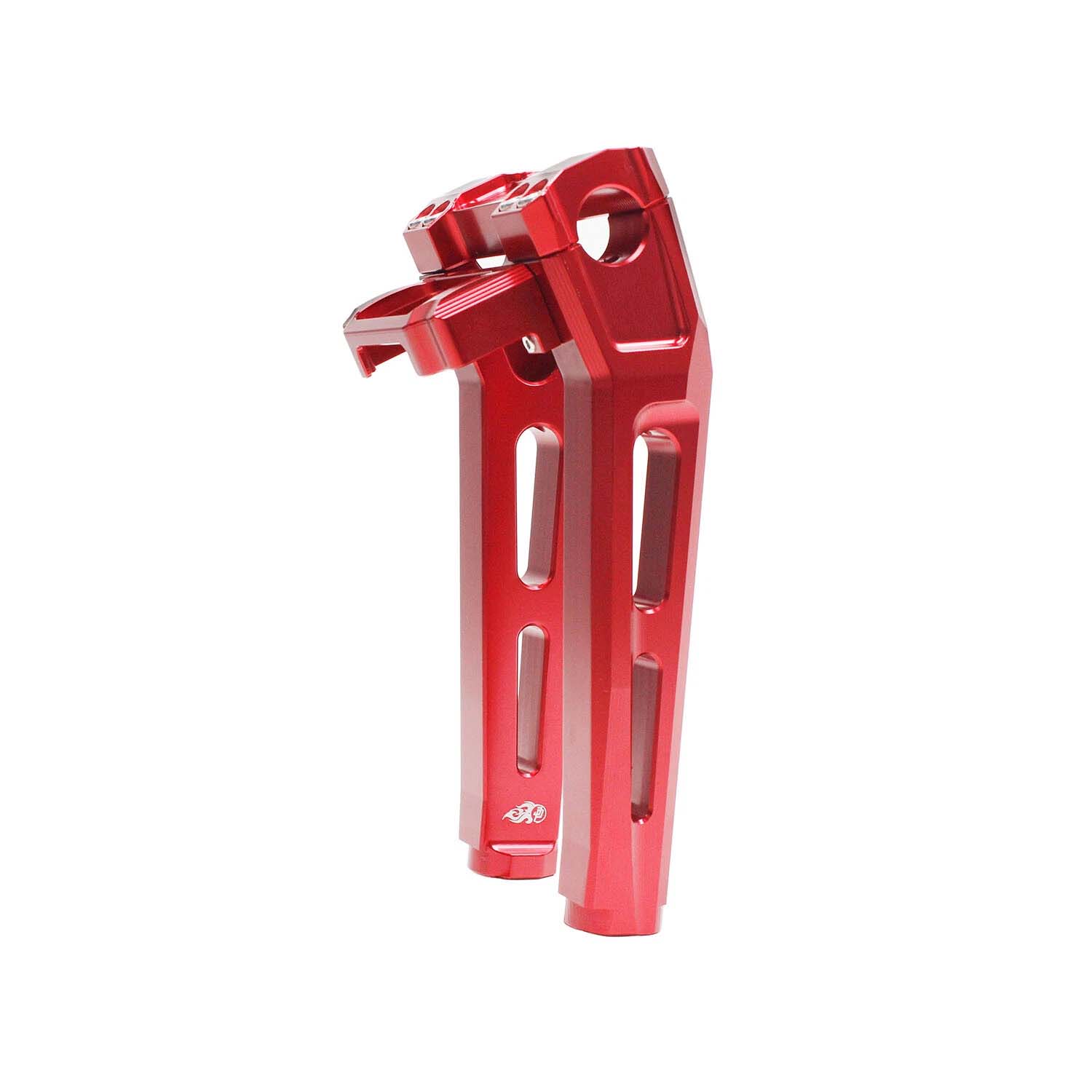 Red 10" Tall Pullback Handlebar Risers Kit for Harley Softail Dyna Road King - Image 3