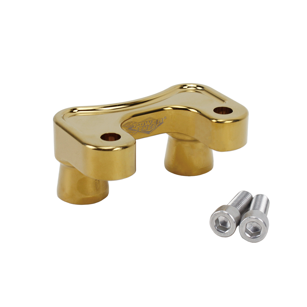 Gold 2 3/8" Tall Handlebar Risers Adapter for Harley Tourings Dyna Softail - Image 3