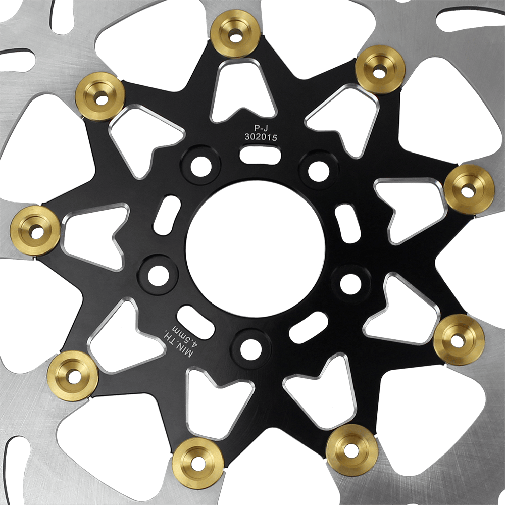 Black 11.5“ Gold Floating Front Brake Rotor for Harley 2000-13 Sportster Softail - Image 5