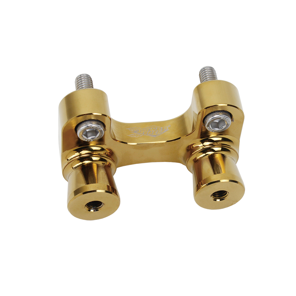 Gold 2 3/8" Tall Handlebar Risers Adapter for Harley Tourings Dyna Softail - Image 4