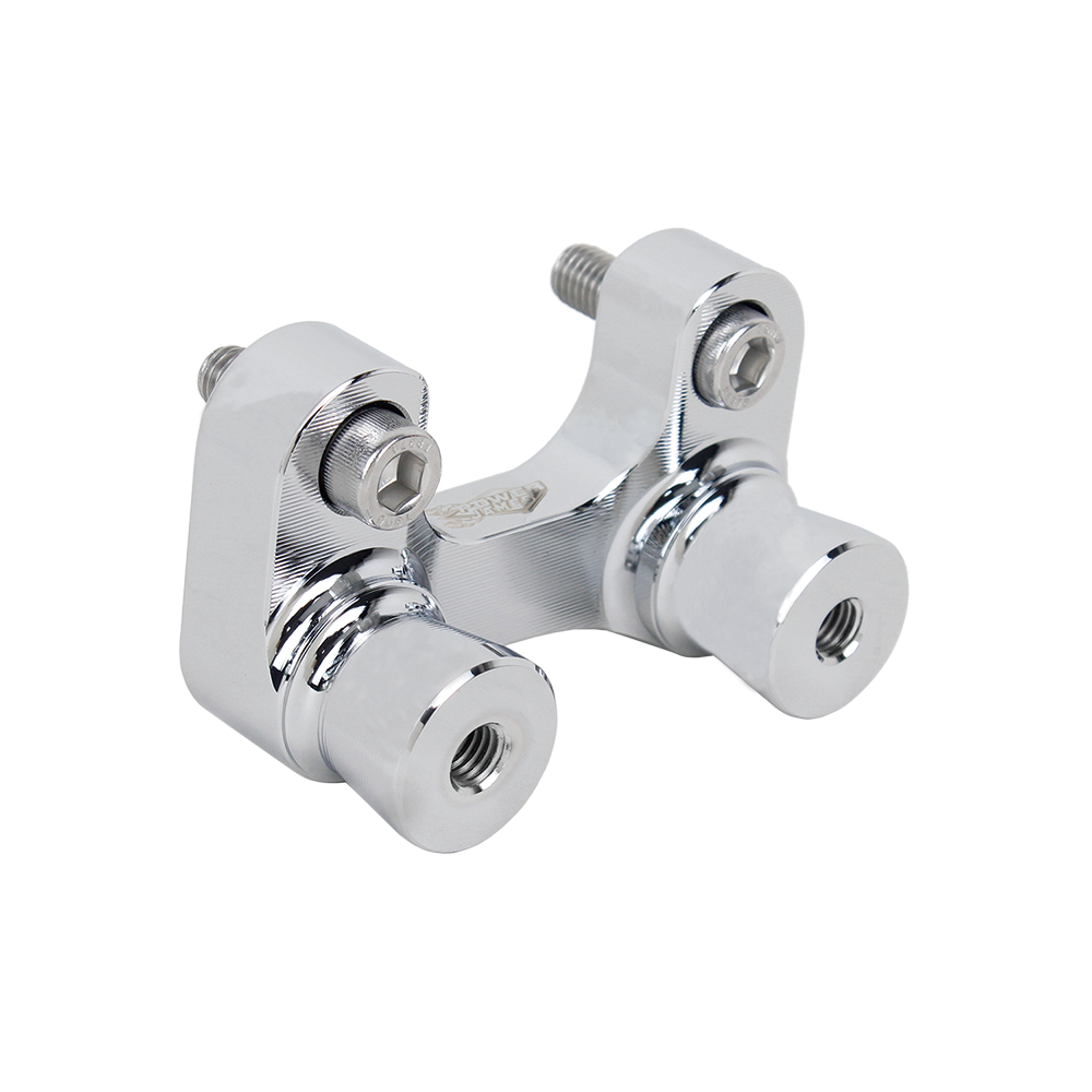 Chrome 2 3/8" Tall Handlebar Risers Adapter for Harley Tourings Dyna Softail - Image 3