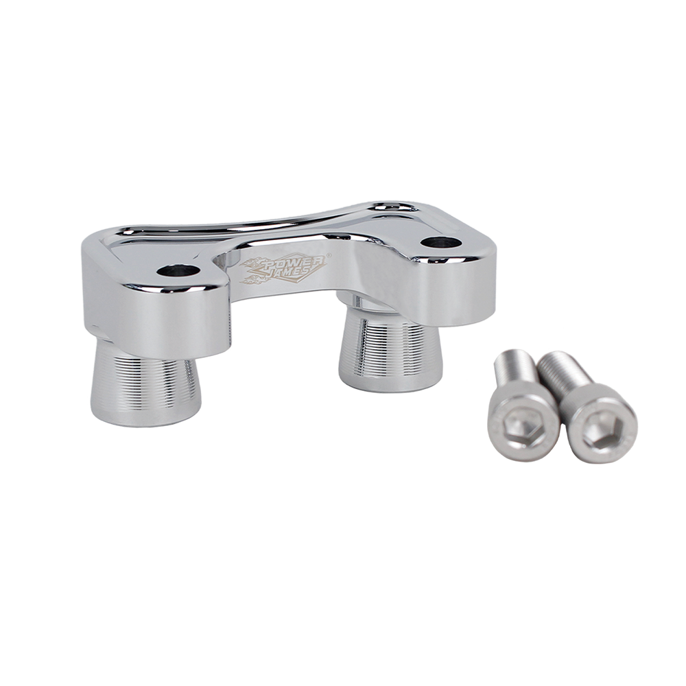 Chrome 2 3/8" Tall Handlebar Risers Adapter for Harley Tourings Dyna Softail