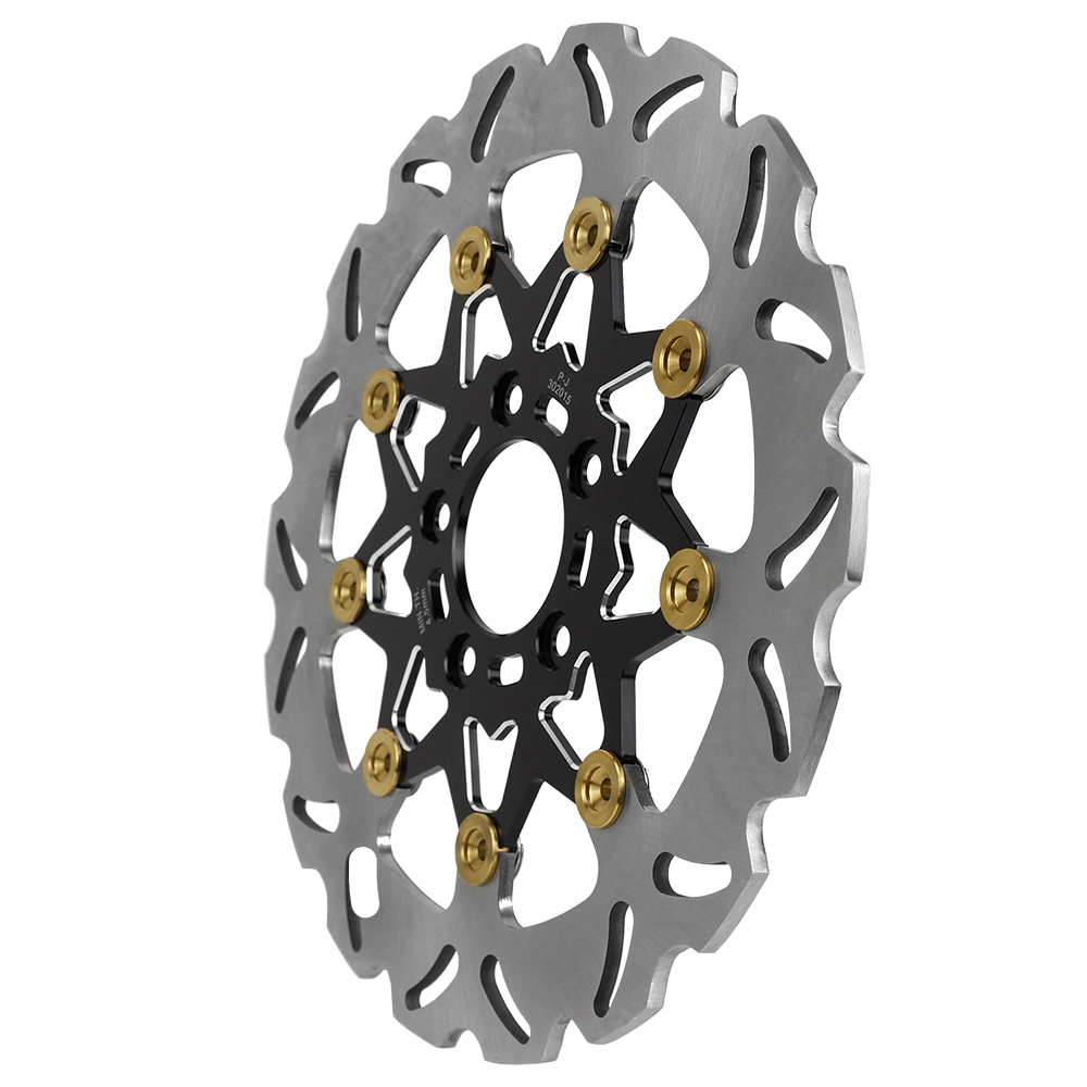 Black 11.5“ Gold Floating Front Brake Rotor for Harley 2000-13 Sportster Softail - Image 4