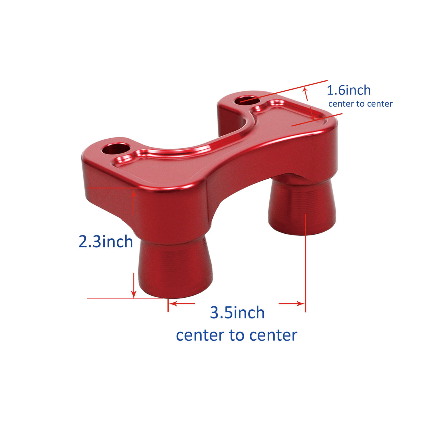 Red 2 3/8" Tall Handlebar Riser Adapter for Harley Softail FXST FXBB FXLRST FXFB - Image 2