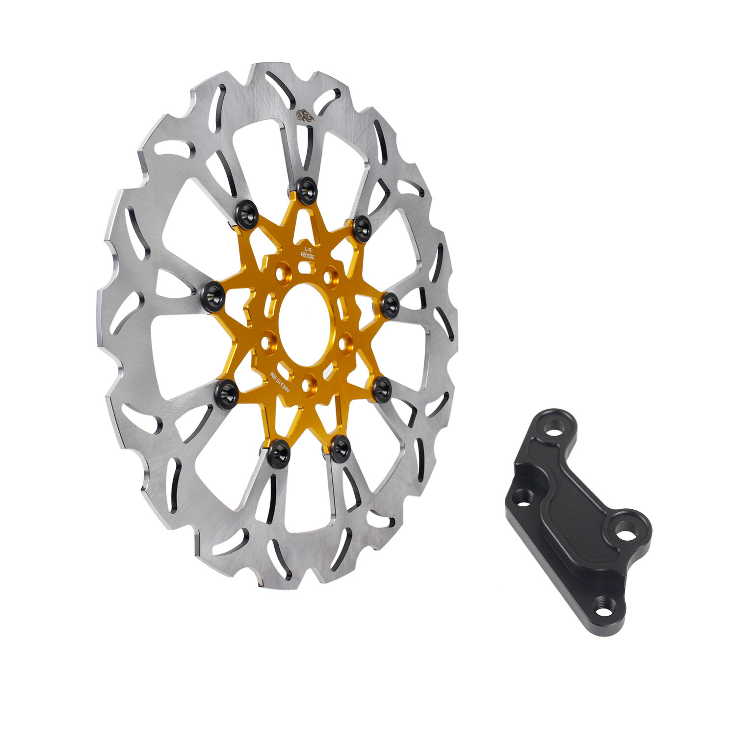 Orange 14" Big Front Brake Rotor w/Caliper Bracket for Harley 00-14 Softail Dyna - Image 3