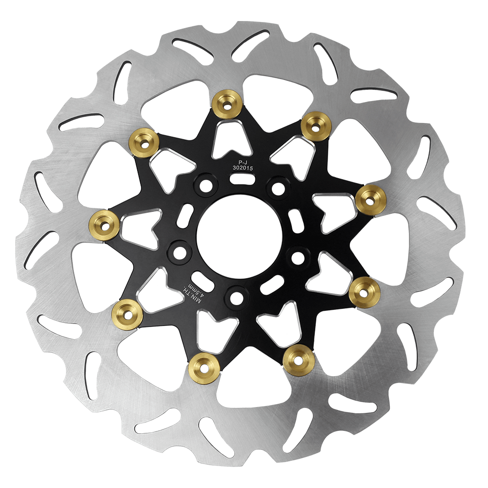 Black 11.5“ Gold Floating Front Brake Rotor for Harley 2000-13 Sportster Softail