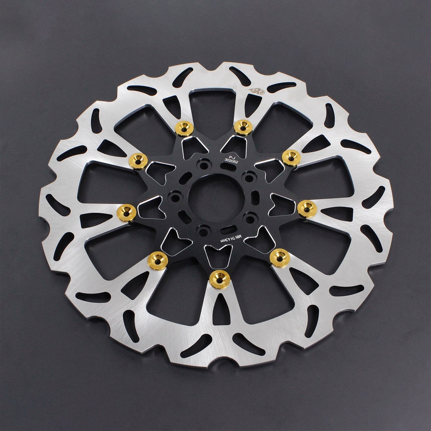 Black 14" Big Front Brake Rotor w/Caliper Bracket for Harley 00-17 Dyna 00-14 Softail - Image 5