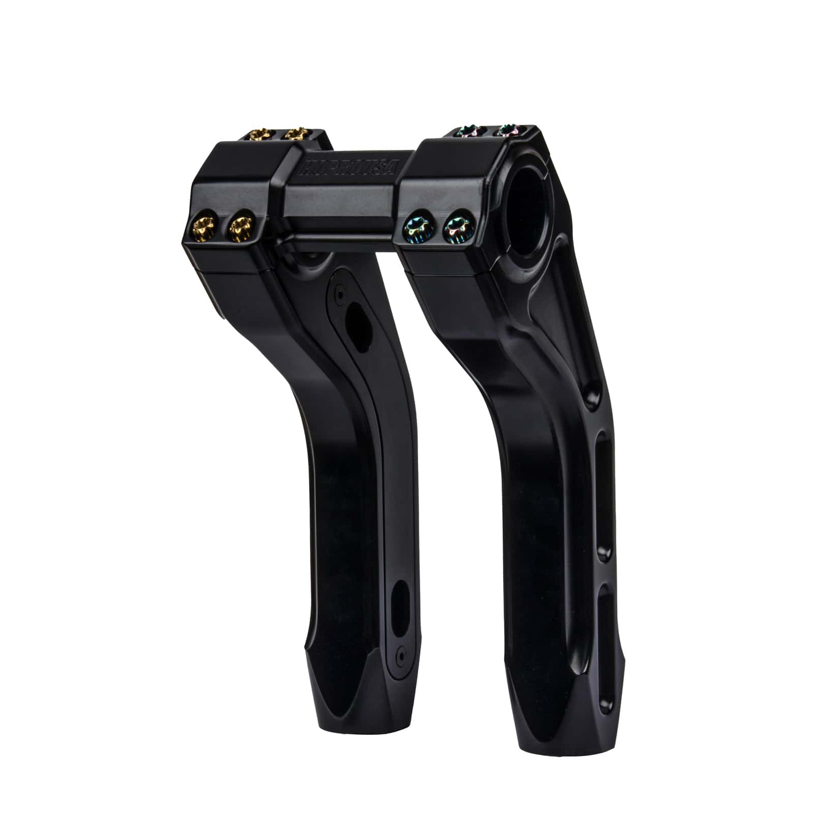 Hoprousa Aluminum Black 8-12" Risers with 2.5" Pullback For 1 /1.25" Adjustable Handlebar