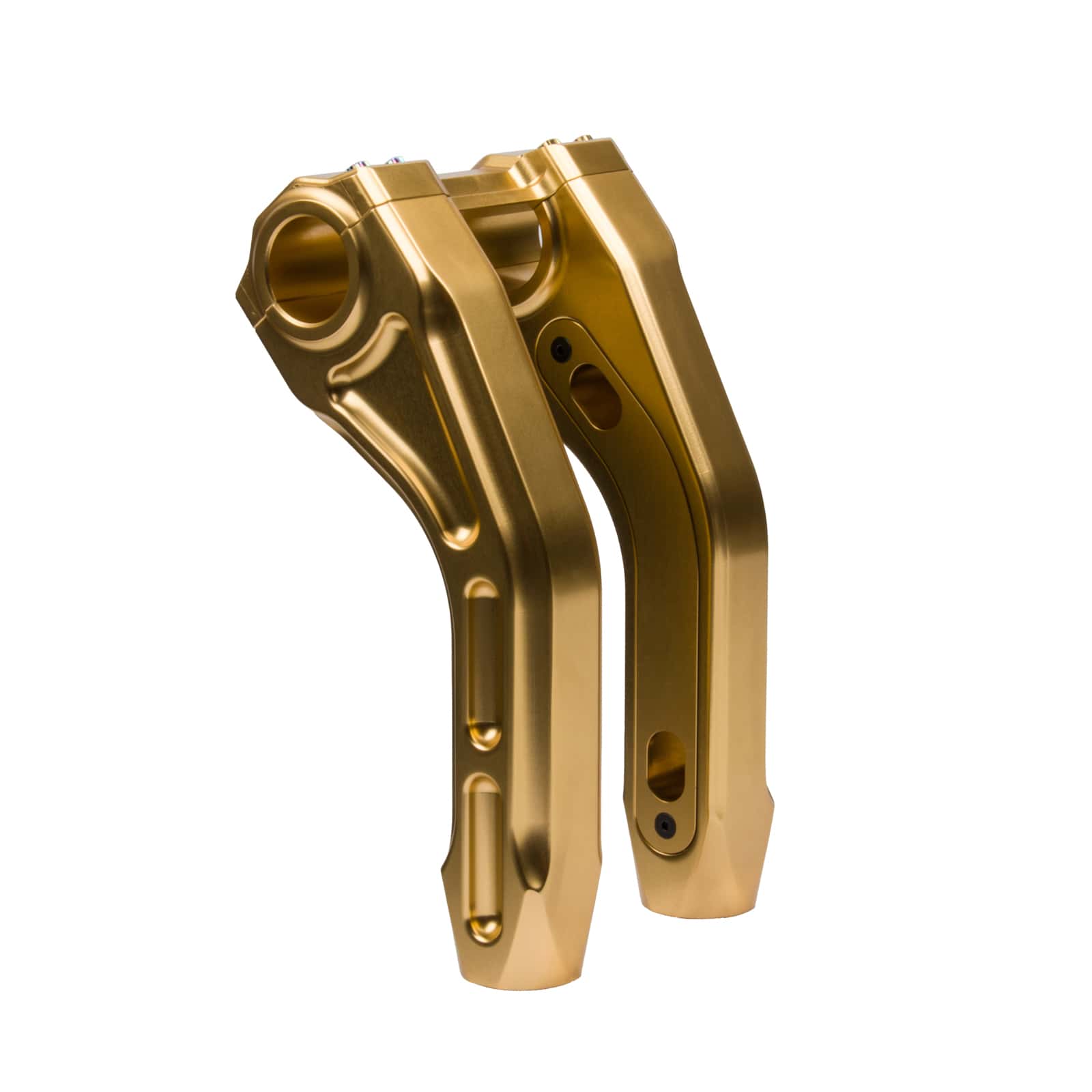 Hoprousa Aluminum Gold 8-12" Risers with 2.5" Pullback For 1 /1.25" Adjustable Handlebar - Image 10
