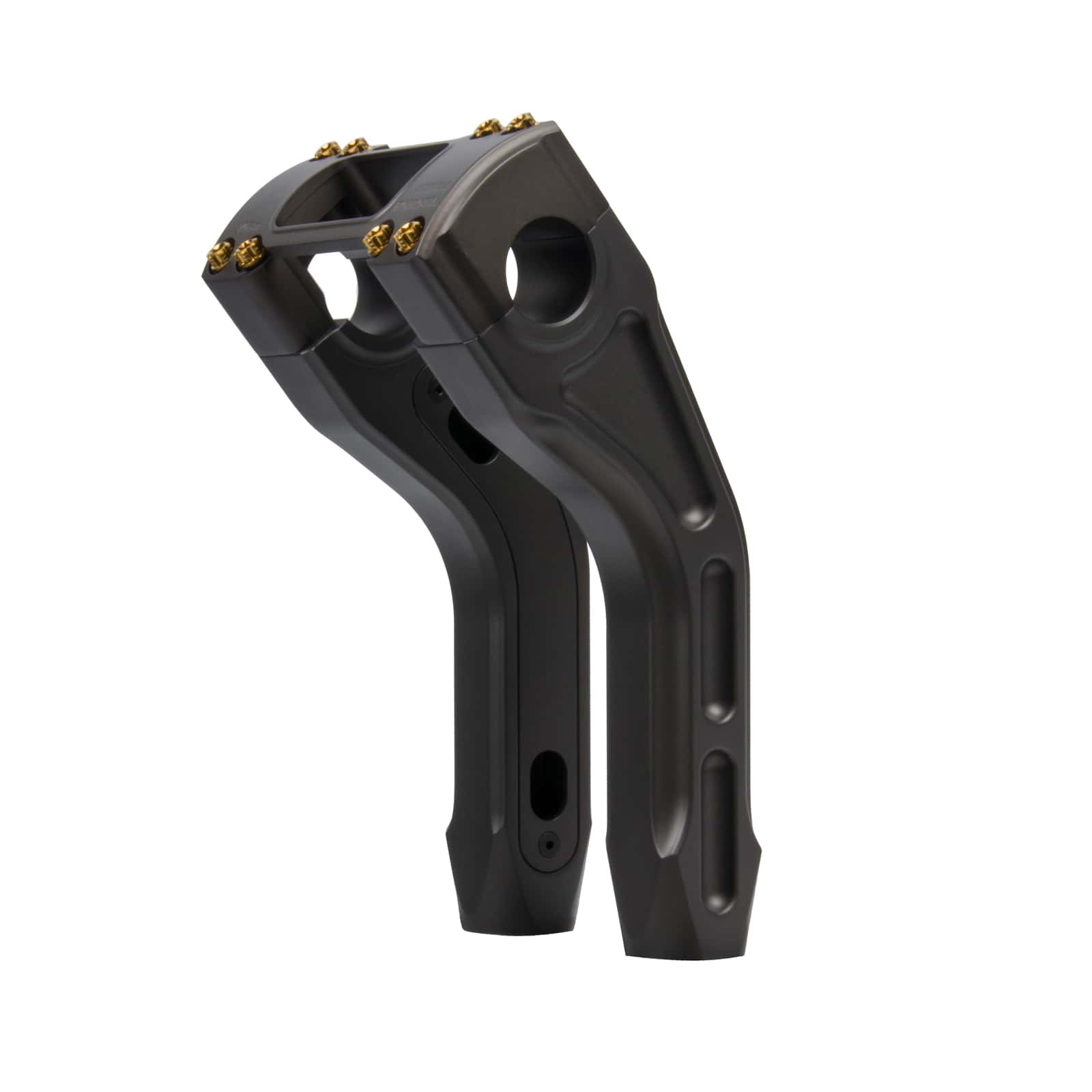 Hoprousa Aluminum Gray 8-12" Risers with 2" Pullback For 1 /1.25" Adjustable Handlebar with Digital Gauge Clamp