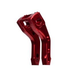 Hoprousa Aluminum Red 8-12″ Risers with 2″ Pullback For 1 /1.25″ Adjustable Handlebar with Digital Gauge Clamp