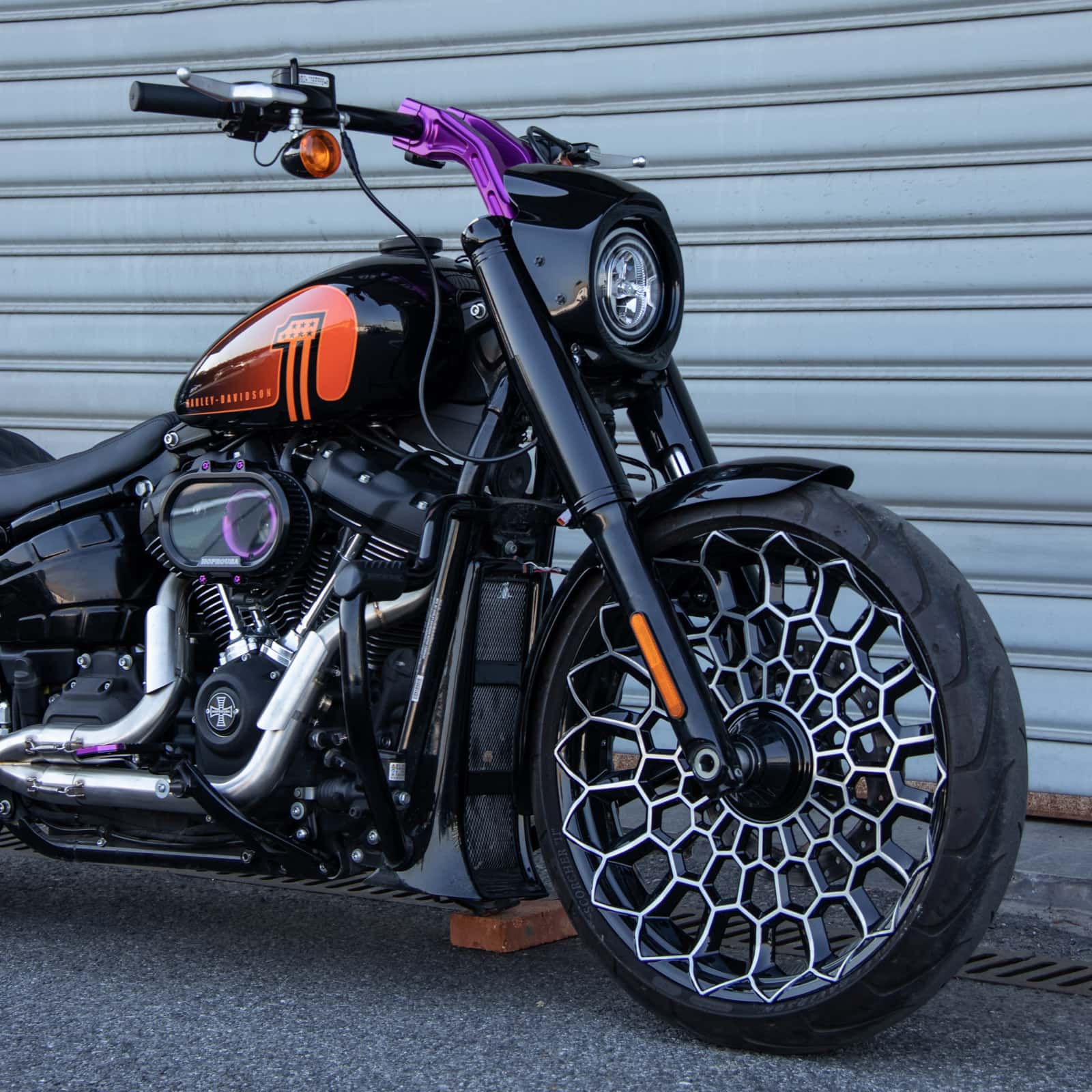 Custom Forged Hub/Wheel/Rim with Gloss Black Finish for 18-later harley Street bob Softail Standard Fatboy Breakout - Image 6