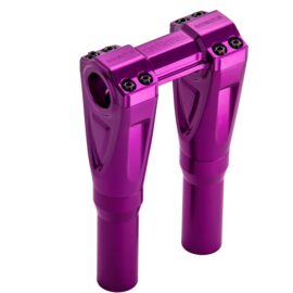 Hoprousa Aluminum PURPLE 6/8/10/12 icnh Height fit 1&1.25 inch Size Handlebar Adjustable Handlebar Riser with Stright Up