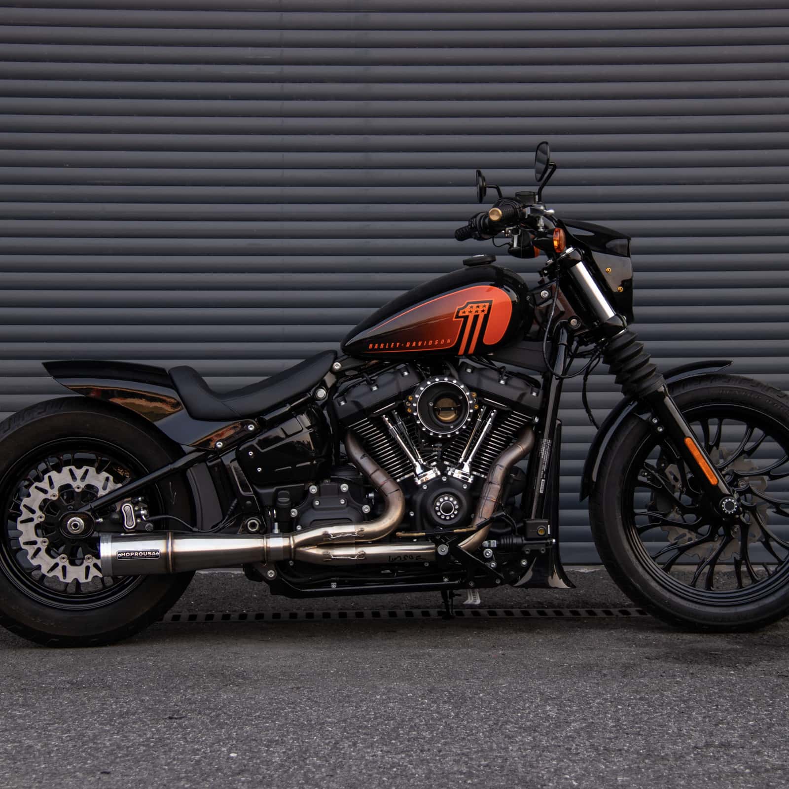 Motor Front Rear Hollow-out Bole Wheels Custom Forged Gloss Black Rims for Harley Softail Brekout Fat Boy Street Bob 2018-2024 - Image 8