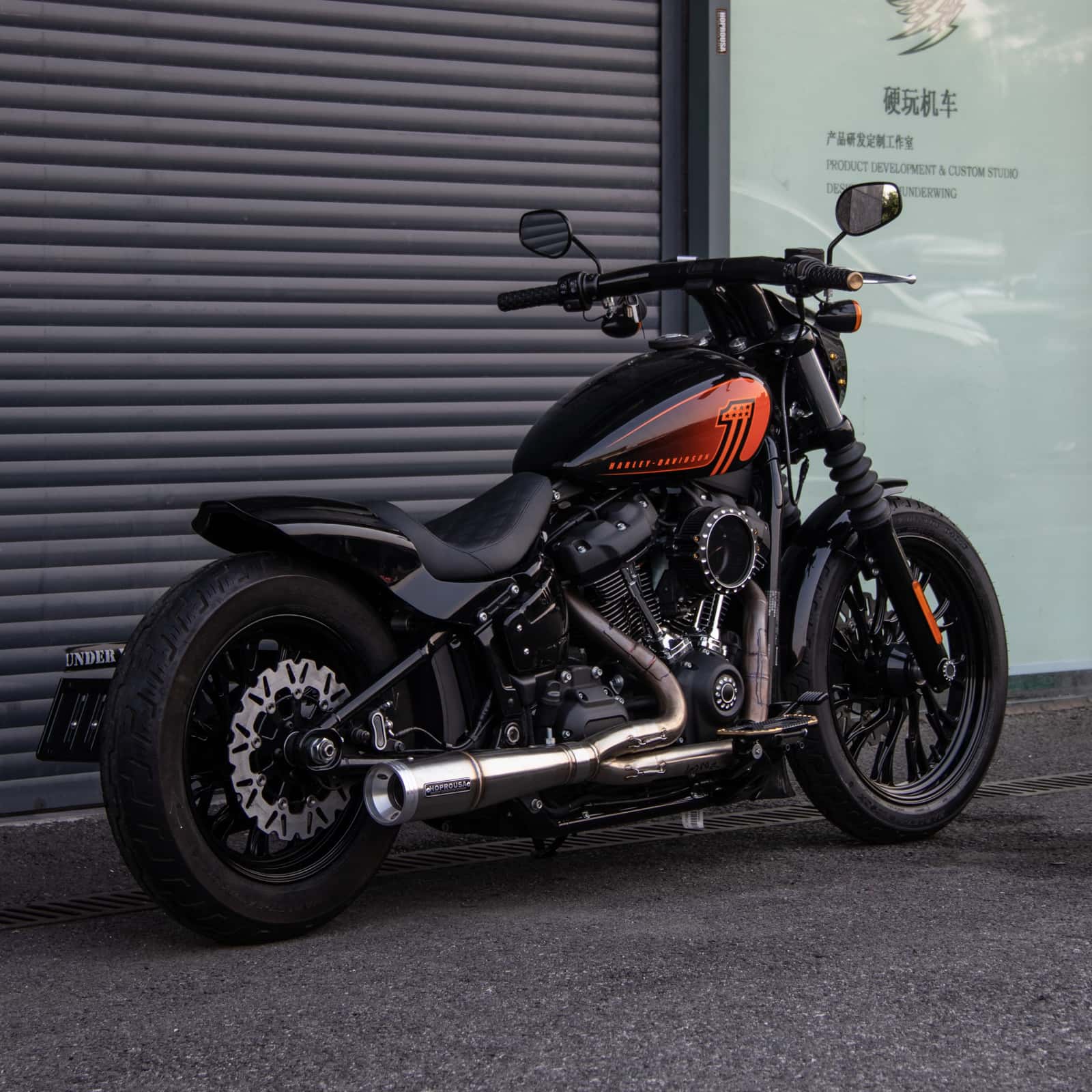 Motor Front Rear Hollow-out Bole Wheels Custom Forged Gloss Black Rims for Harley Softail Brekout Fat Boy Street Bob 2018-2024 - Image 7