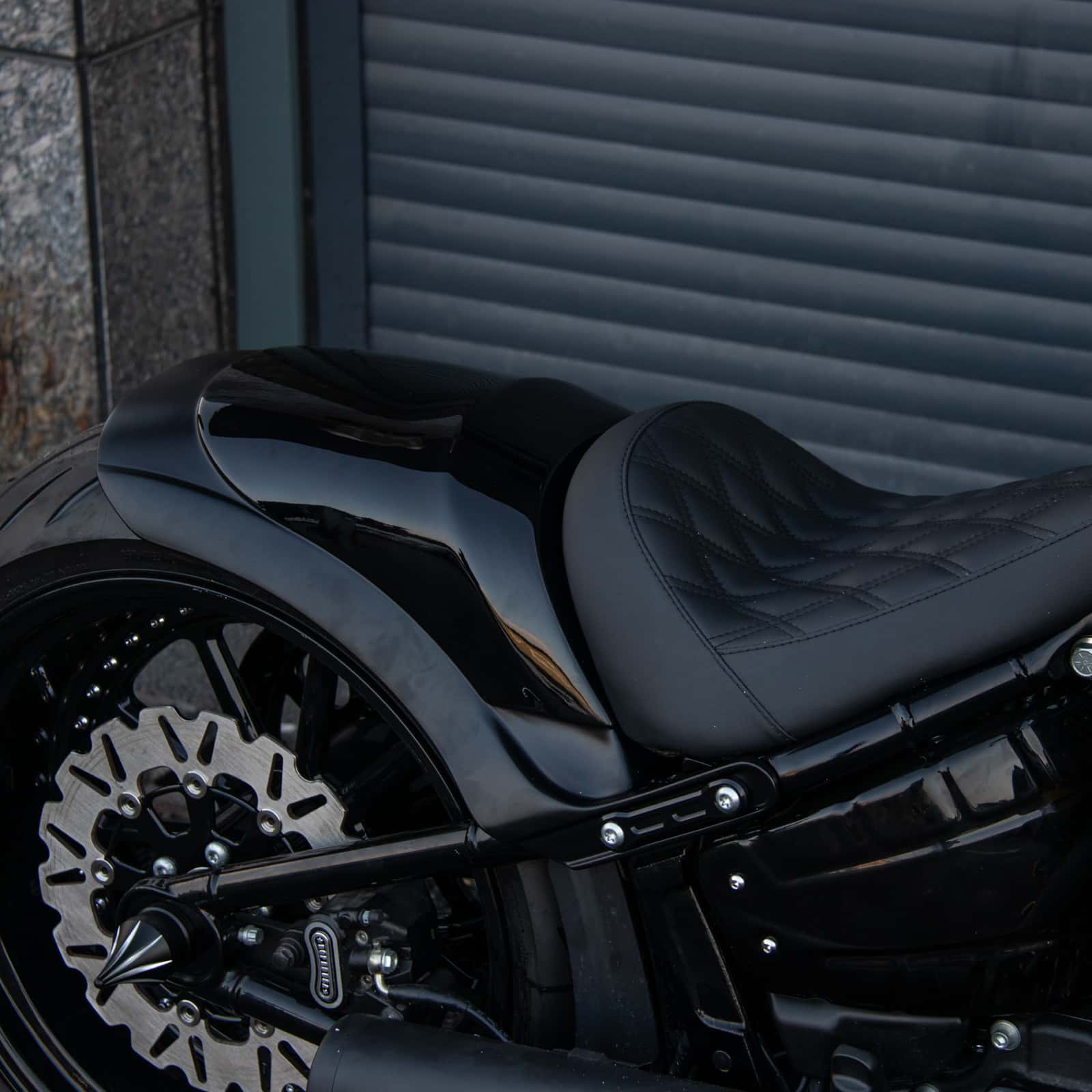 Hopero GT Gloss Black Short Rear Fender With Brake Turn Lights for '18-Later Harley Fat Boy Breakout - Image 3