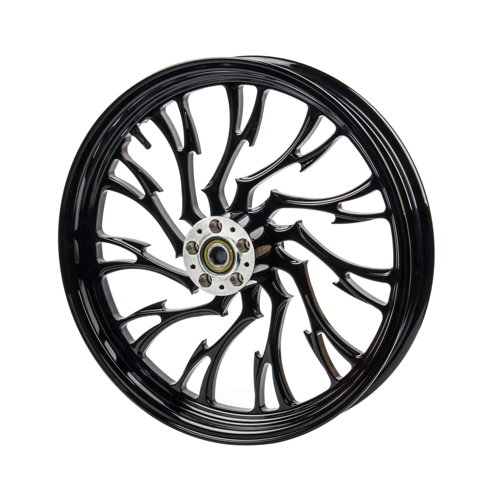 Motor Front Rear Hollow-out Bole Wheels Custom Forged Gloss Black Rims for Harley Softail Brekout Fat Boy Street Bob 2018-2024 - Image 3
