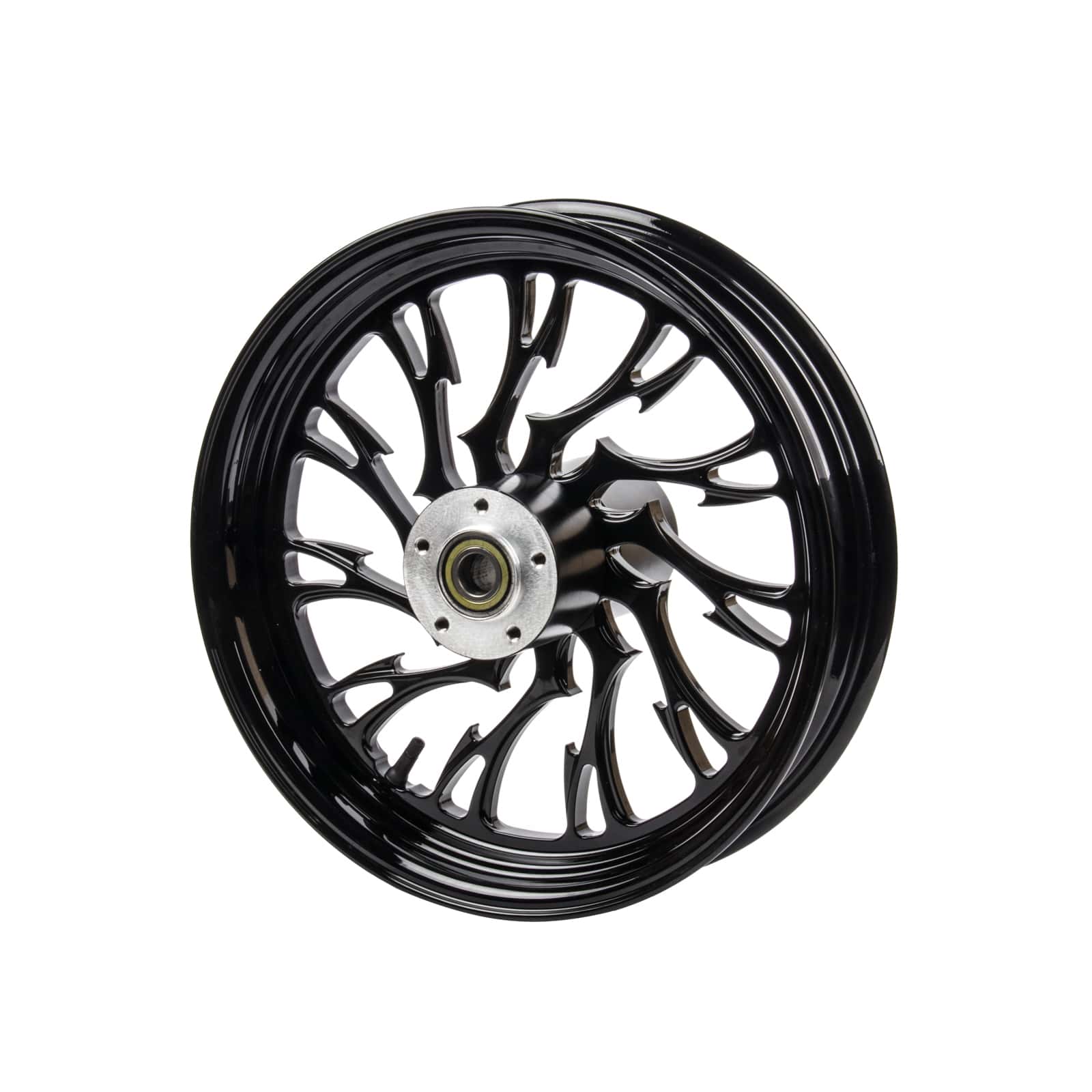 Motor Front Rear Hollow-out Bole Wheels Custom Forged Gloss Black Rims for Harley Softail Brekout Fat Boy Street Bob 2018-2024 - Image 2