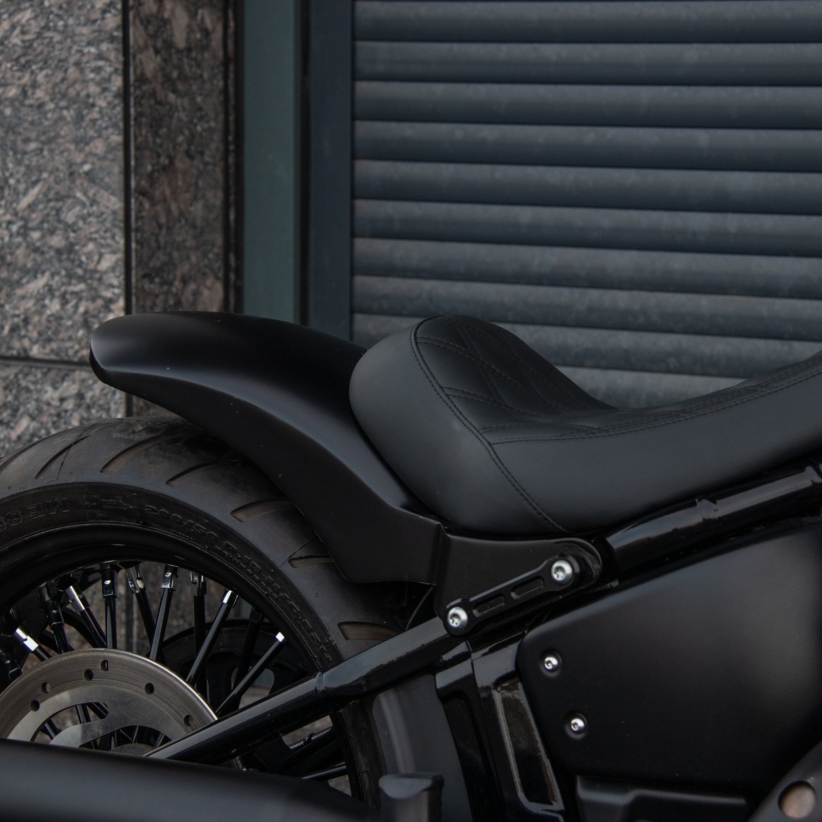 Hoprousa Short Rear Fender for 2018-later Harley Softail Street Bob 180/200 Matt Black Rear Wheel