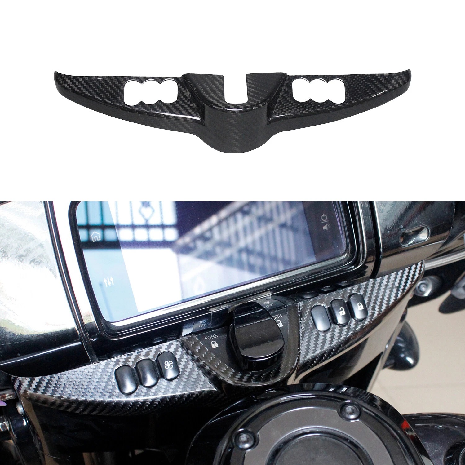 Carbon Fiber Inner Fairing Switch Dash Panel Trim for Harley Touring FLHX FLHTK - Image 5