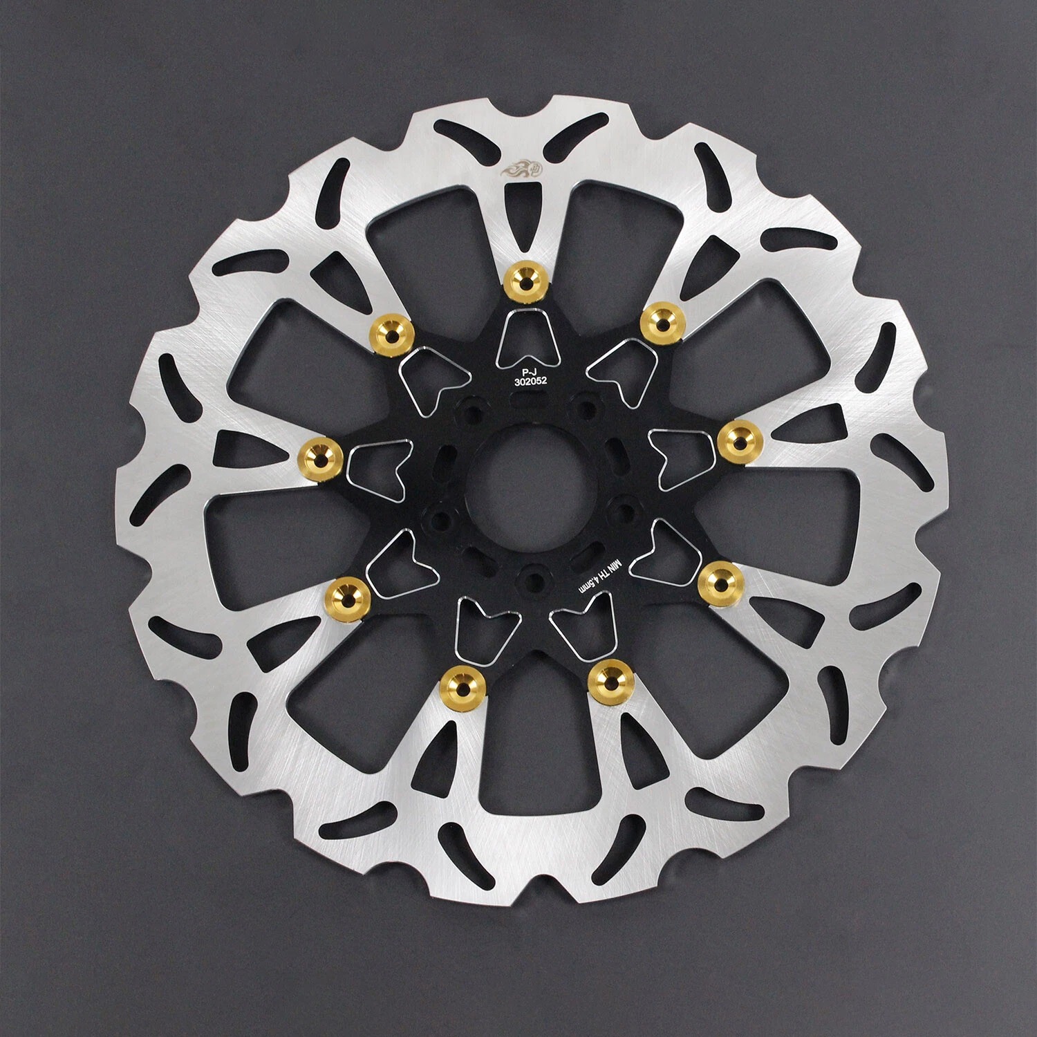 Black 14" Big Front Brake Rotor w/Caliper Bracket for Harley 00-17 Dyna 00-14 Softail - Image 4
