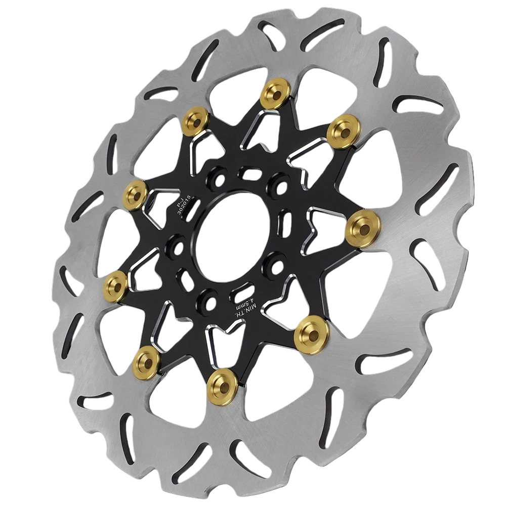 Black 11.8" Floating Front Brake Rotor for Harley 08-23 Touring Road Street Glide FLHT
