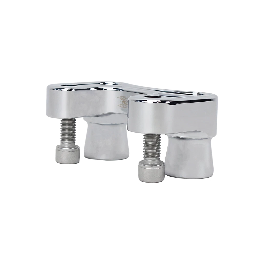 Chrome 2 3/8" Tall Handlebar Risers Adapter for Harley Tourings Dyna Softail - Image 5